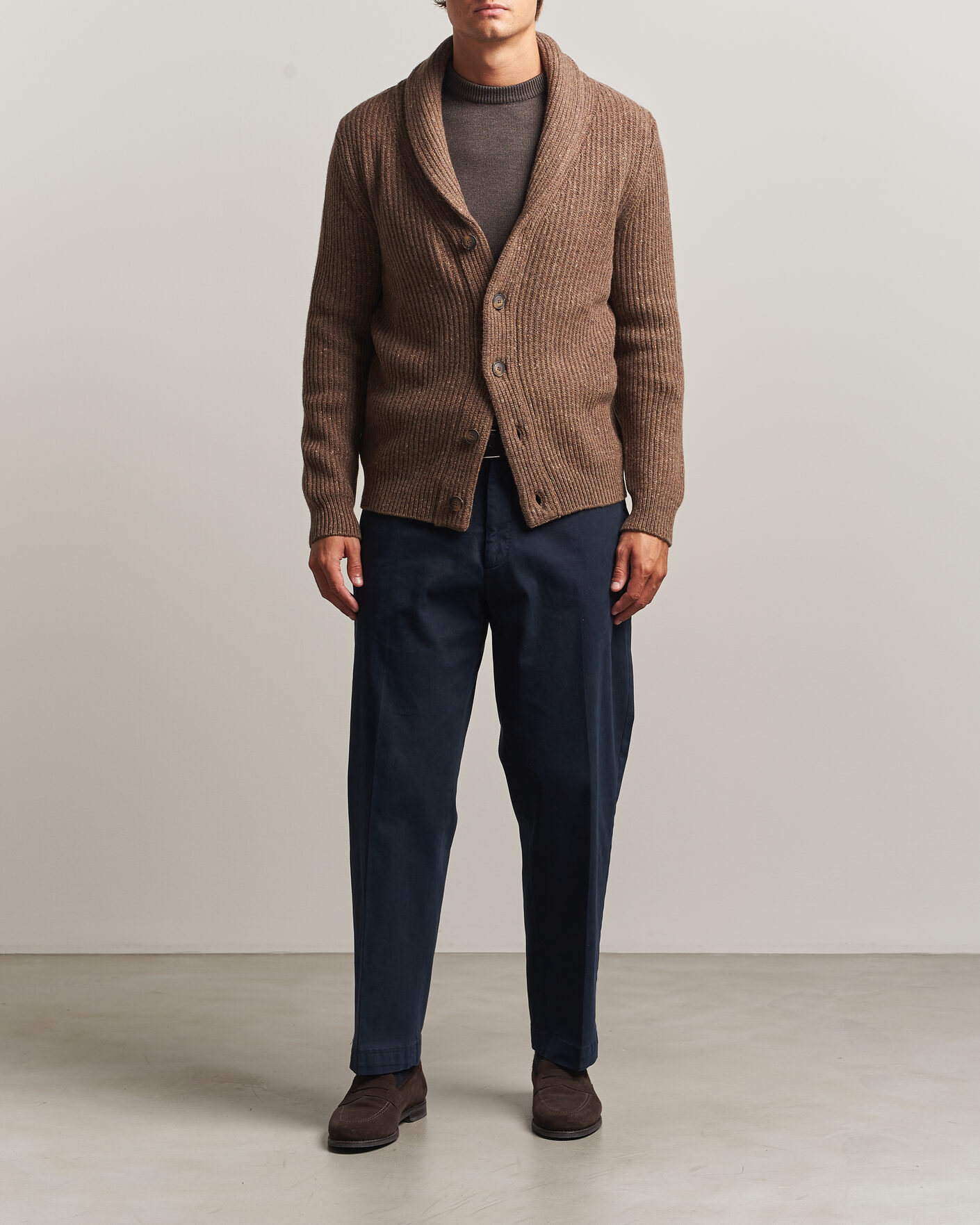 Men | Sweaters & Knitwear | Gran Sasso | Wool/Cashmere Donegal Cardigan Brown
