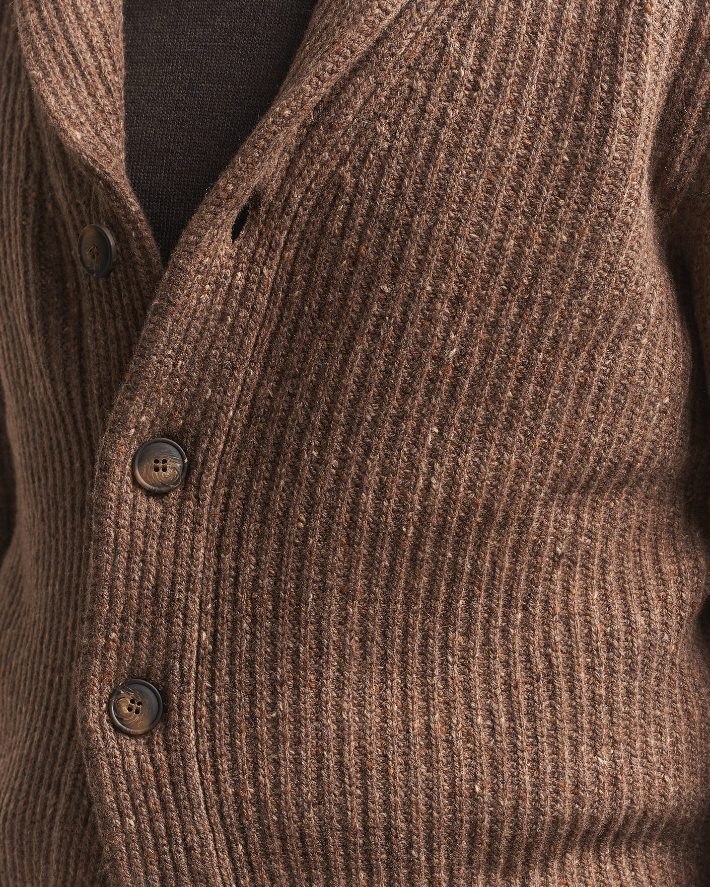 Men | Sweaters & Knitwear | Gran Sasso | Wool/Cashmere Donegal Cardigan Brown