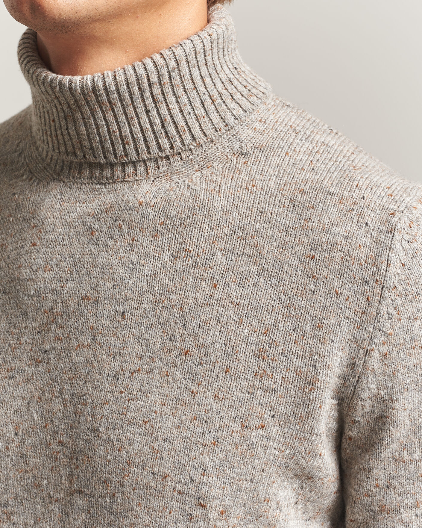 Men | Sweaters & Knitwear | Gran Sasso | Wool/Cashmere Donegal Rollneck Beige