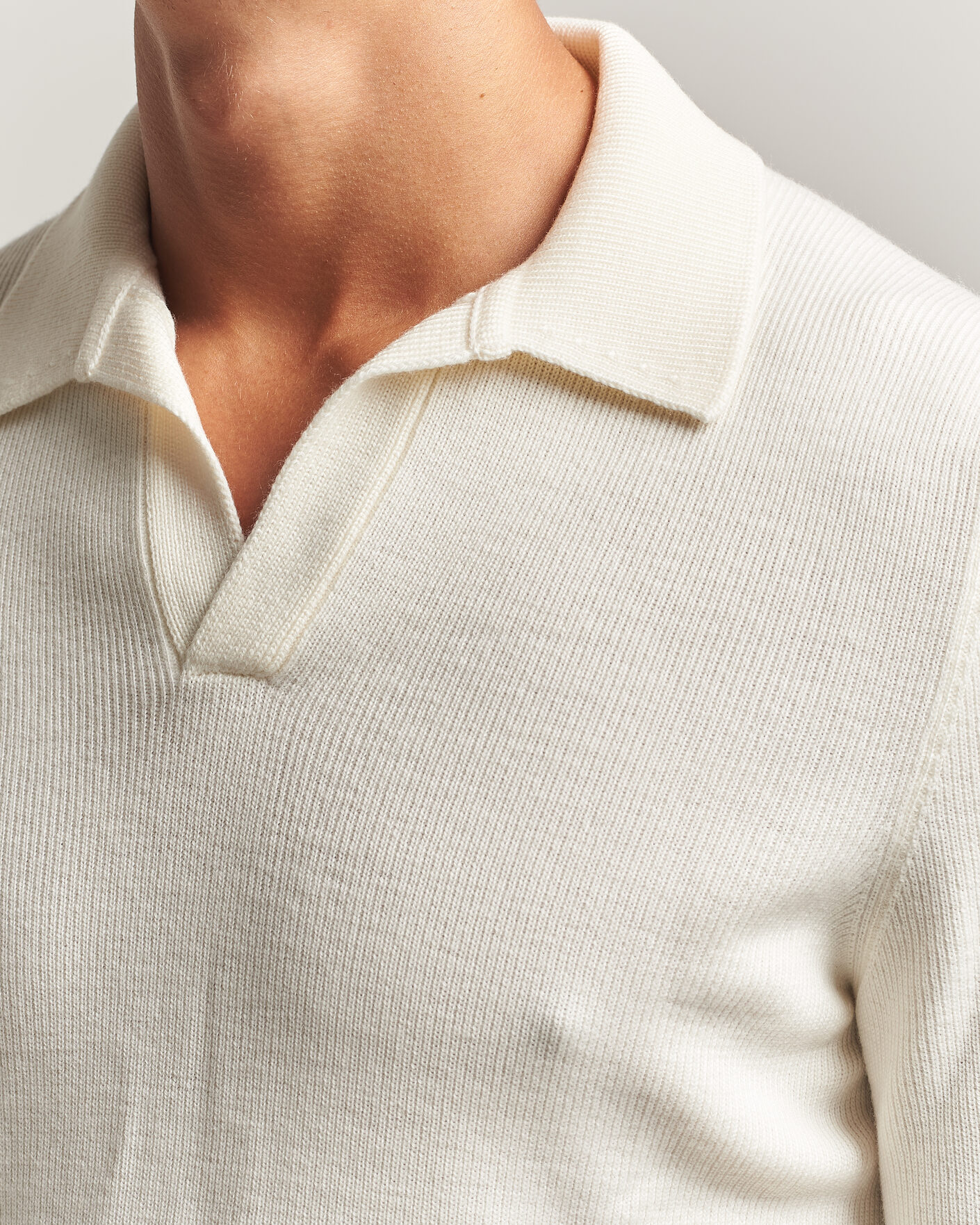 Men | Sweaters & Knitwear | Gran Sasso | Merino Knitted Polo Cream