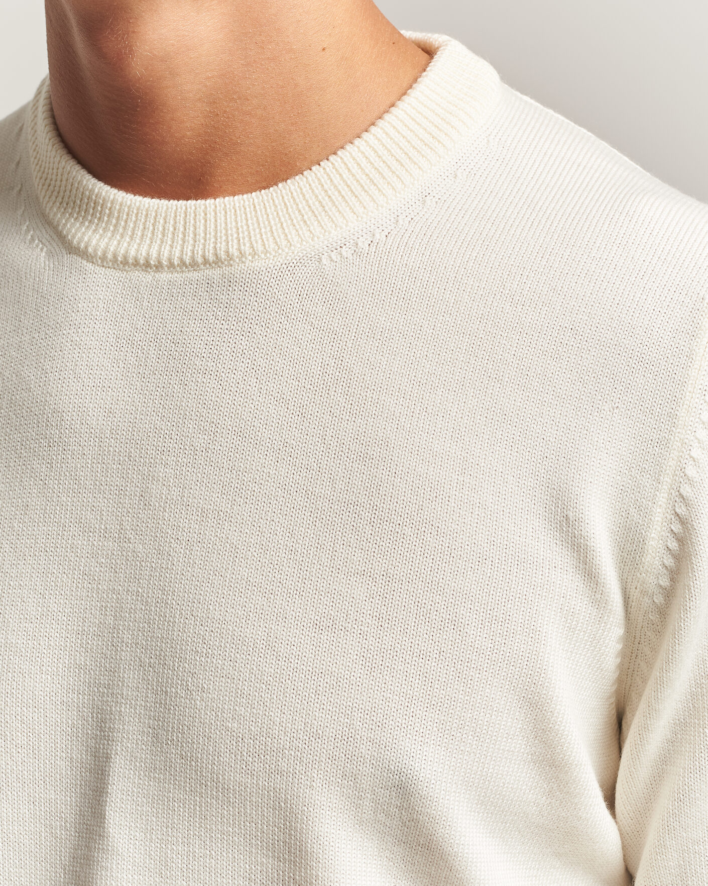 Men | Sweaters & Knitwear | Gran Sasso | Merino Knitted Crew Neck Cream
