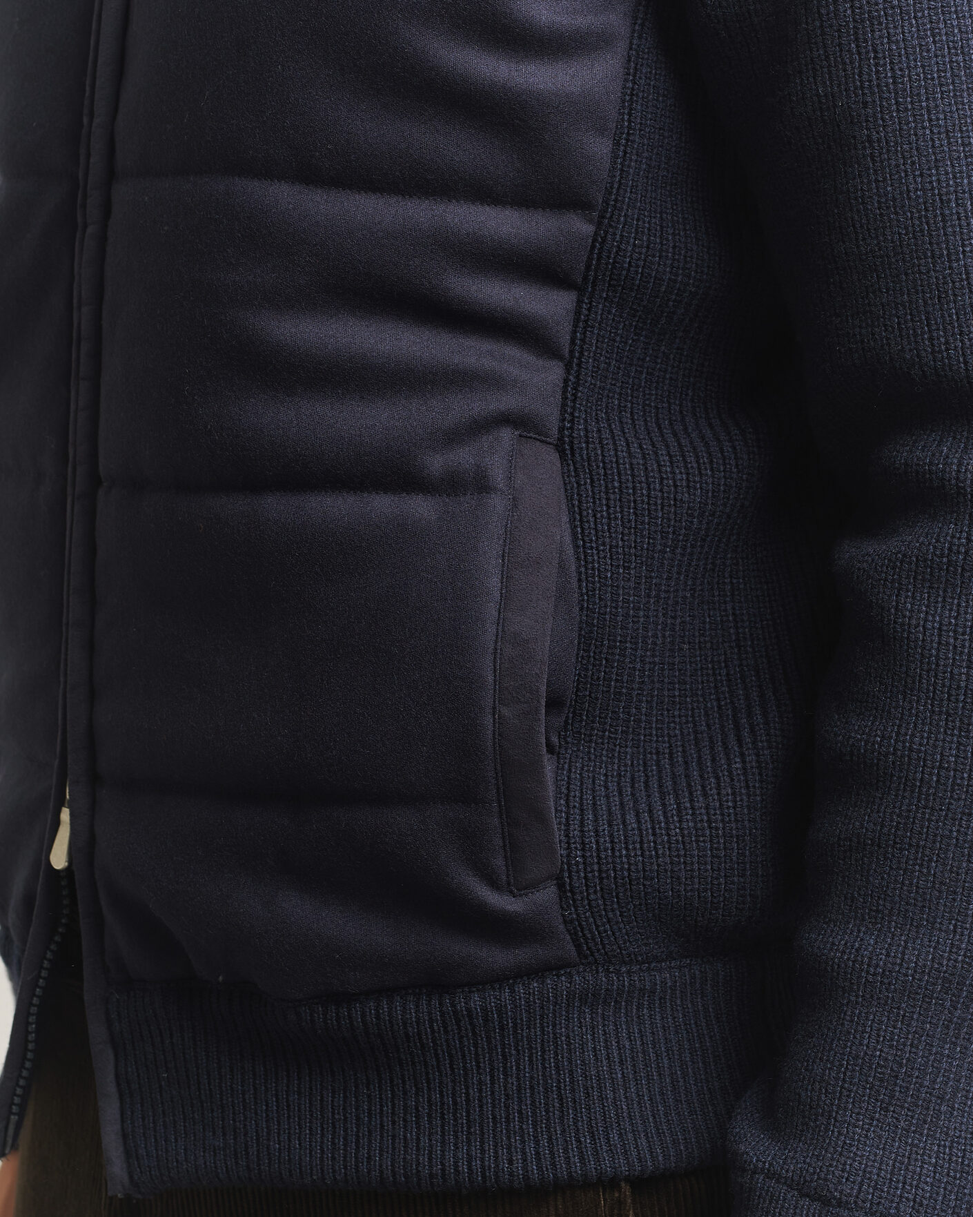 Men | Coats & Jackets | Gran Sasso | Brushed Wool Hybrid Jacket Navy