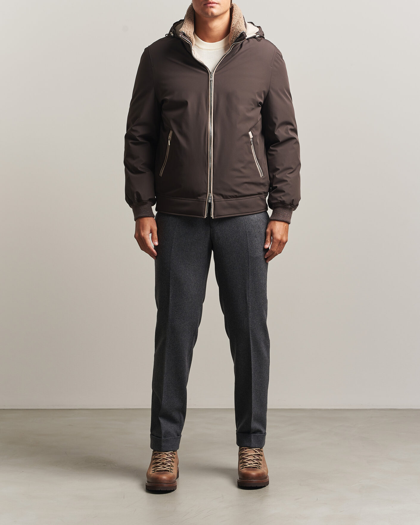 Men | Coats & Jackets | Brunello Cucinelli | Padded Jacket Dark Brown
