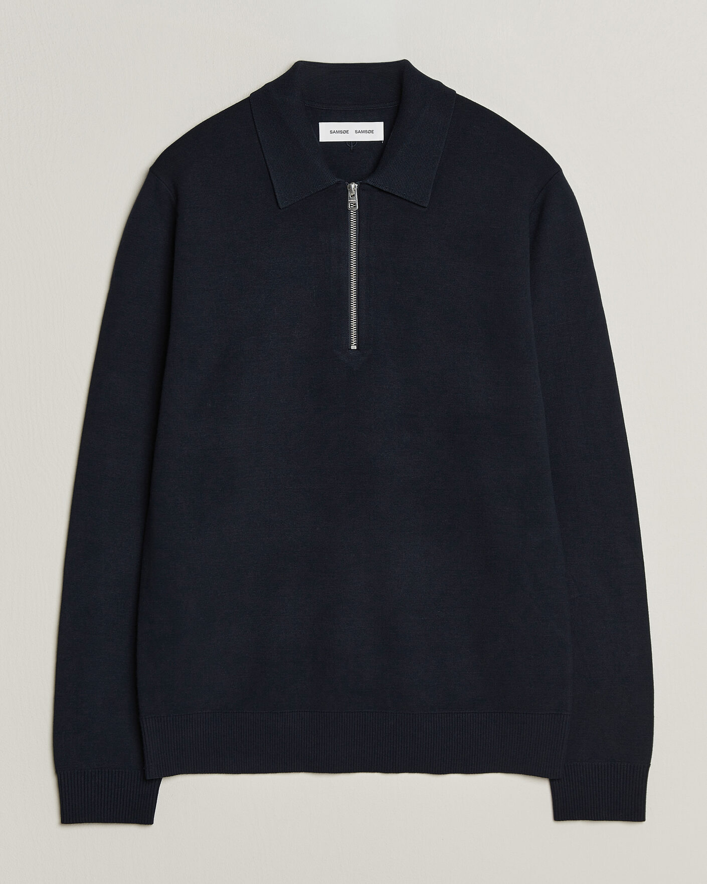 Men | Sweaters & Knitwear | Samsøe Samsøe | Matt Half Zip Polo Sky Captain