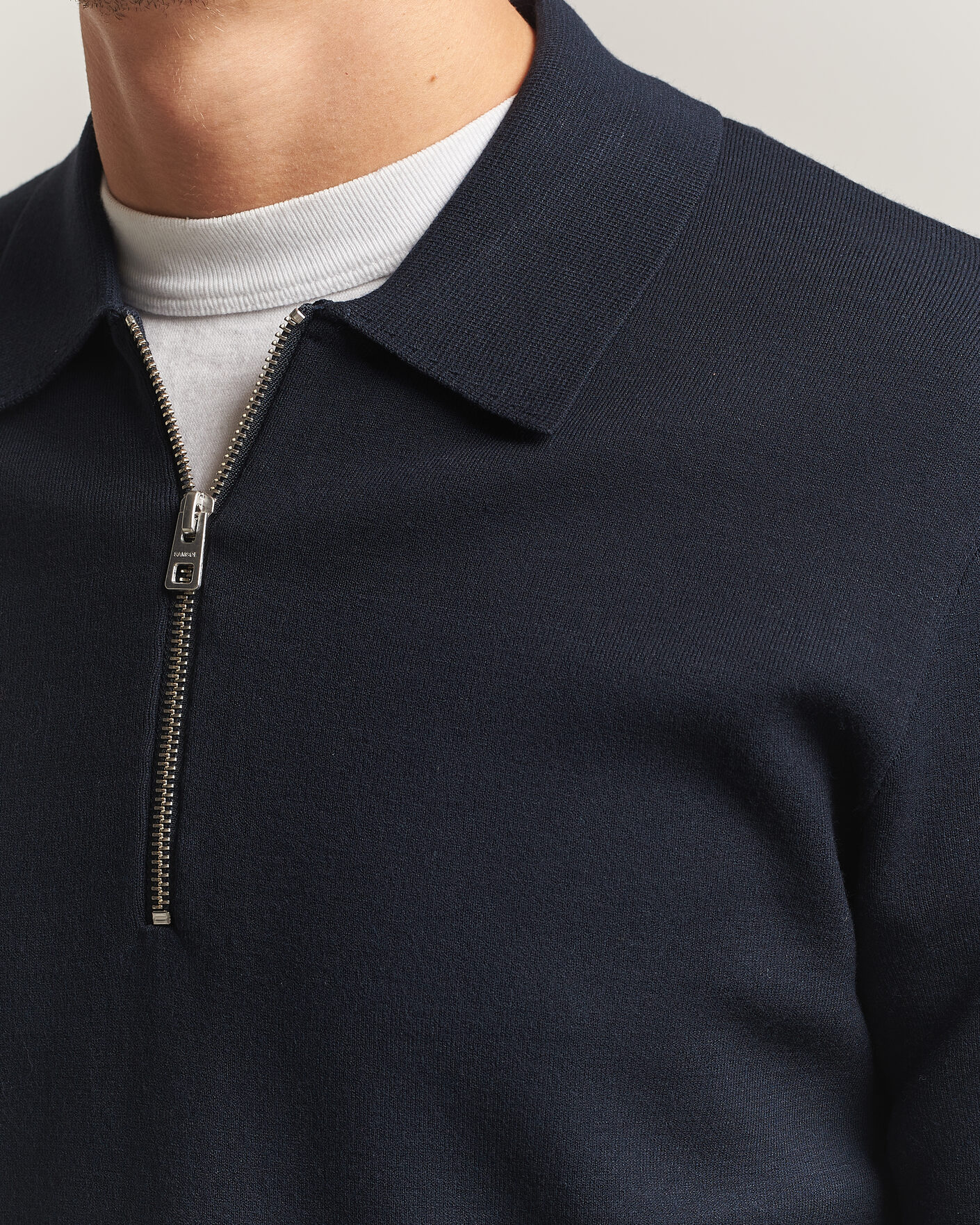 Men | Sweaters & Knitwear | Samsøe Samsøe | Matt Half Zip Polo Sky Captain