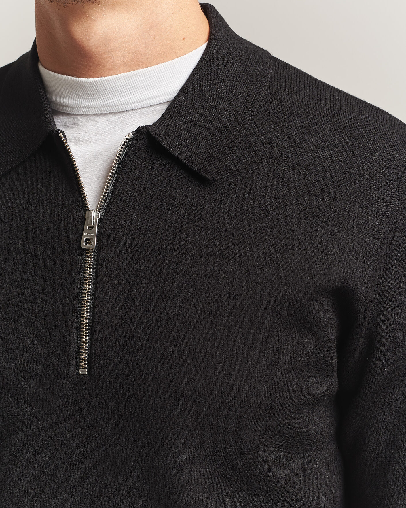 Men | Sweaters & Knitwear | Samsøe Samsøe | Matt Half Zip Polo Black
