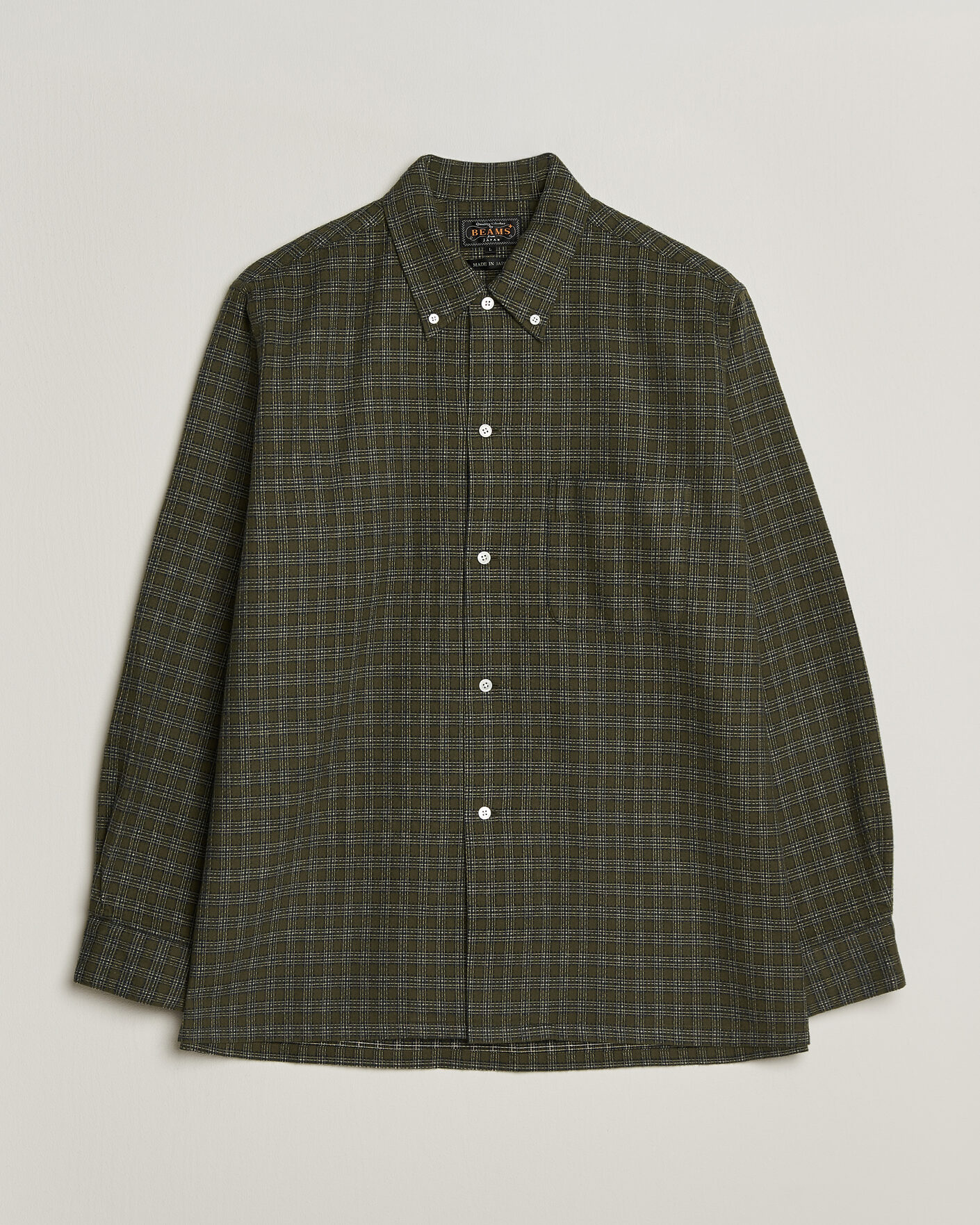 Men | Shirts | BEAMS PLUS | Dobby Plaid Button Down Shirt Dark Green