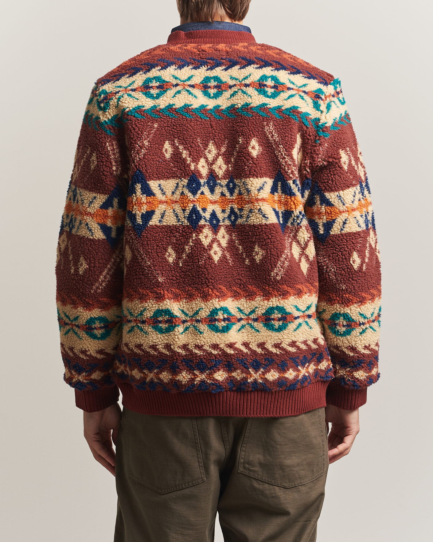 Men | Sweaters & Knitwear | BEAMS PLUS | Boa Jacquard Cardigan Brown