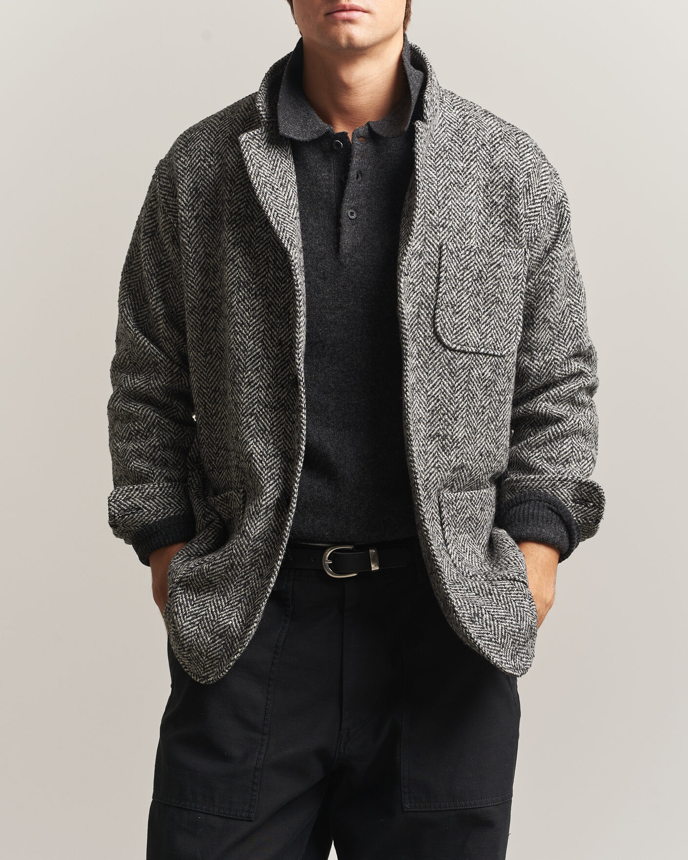 Men | Coats & Jackets | BEAMS PLUS | Wool Herringbone Jacket Grey