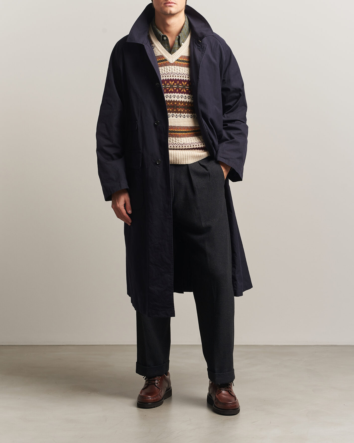 Men | Coats & Jackets | BEAMS PLUS | Oxford Over Coat Navy