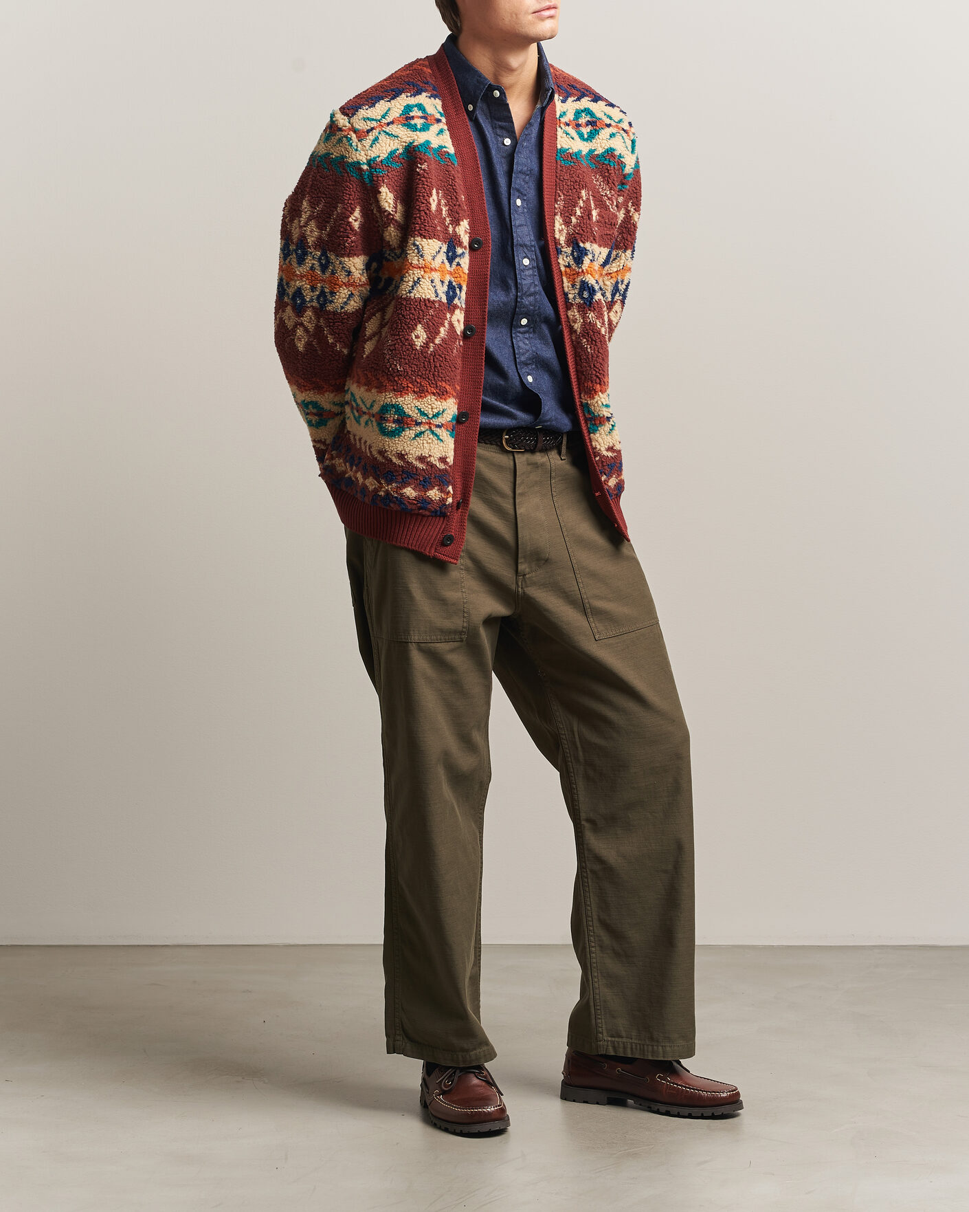 Men | Trousers | BEAMS PLUS | MIL Utility Sateen Trousers Olive Brown