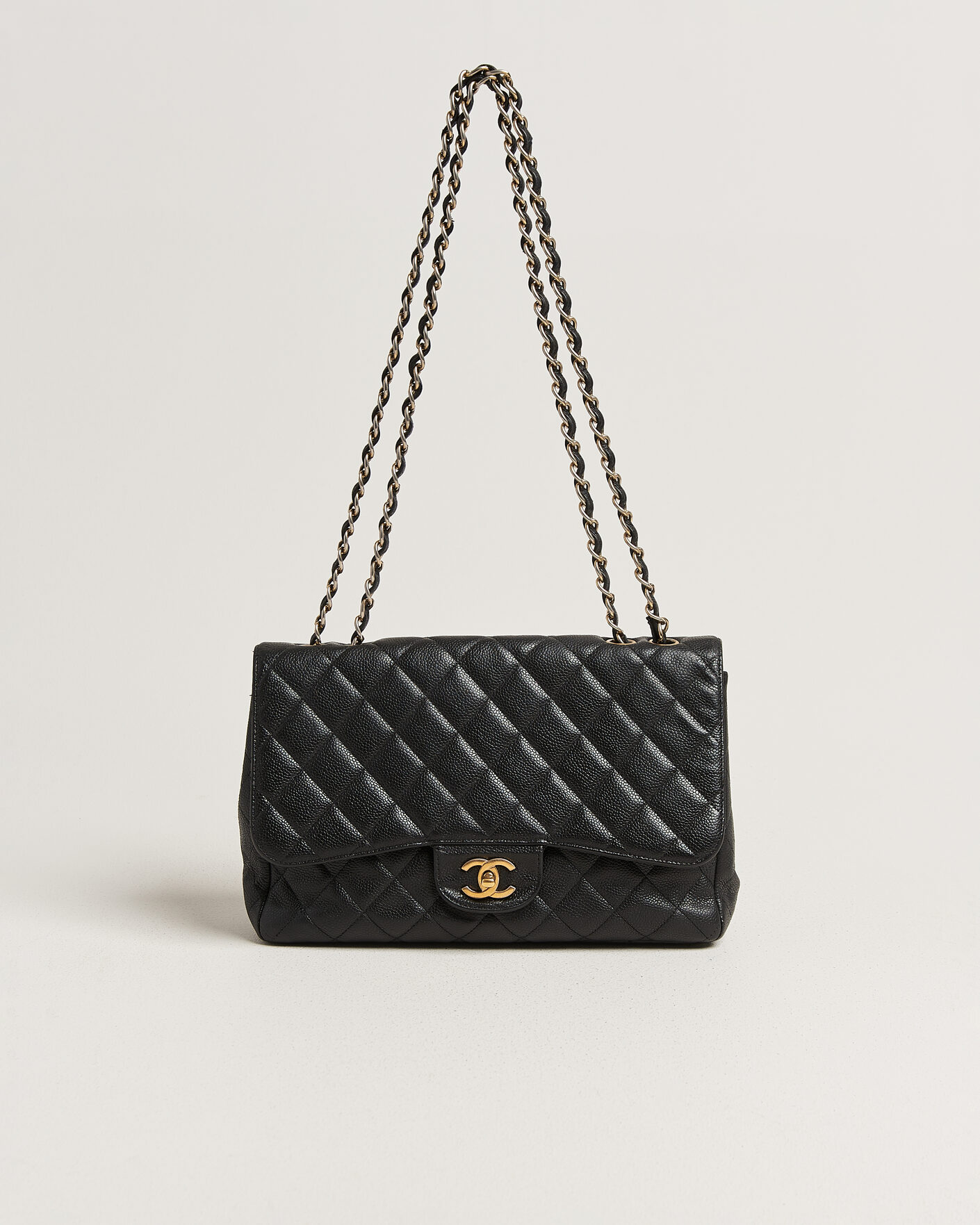 Men | Pre-Owned & Vintage Bags | Chanel Pre-Owned | Classic Jumbo Single Flap Bag Caviar Black