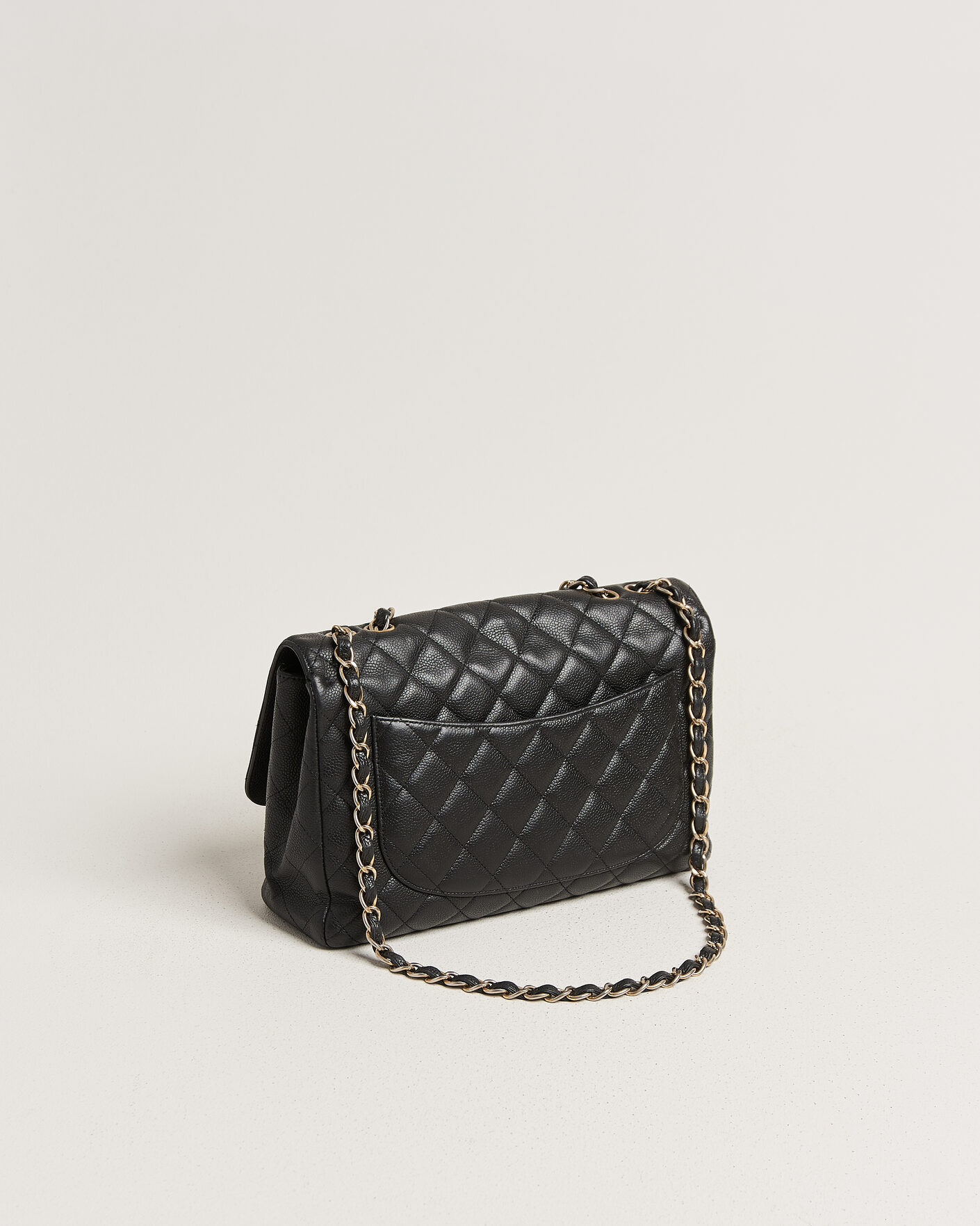 Men | Pre-Owned & Vintage Bags | Chanel Pre-Owned | Classic Jumbo Single Flap Bag Caviar Black