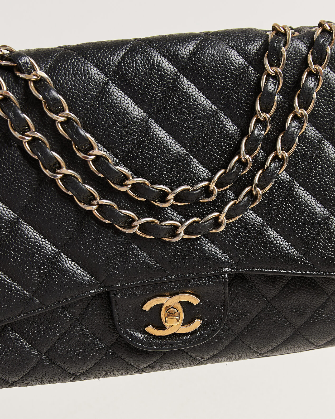 Men | Pre-Owned & Vintage Bags | Chanel Pre-Owned | Classic Jumbo Single Flap Bag Caviar Black
