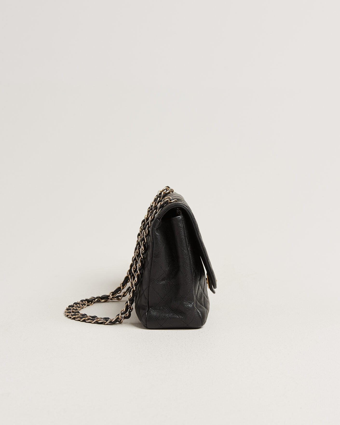 Men | Pre-Owned & Vintage Bags | Chanel Pre-Owned | Classic Jumbo Single Flap Bag Caviar Black