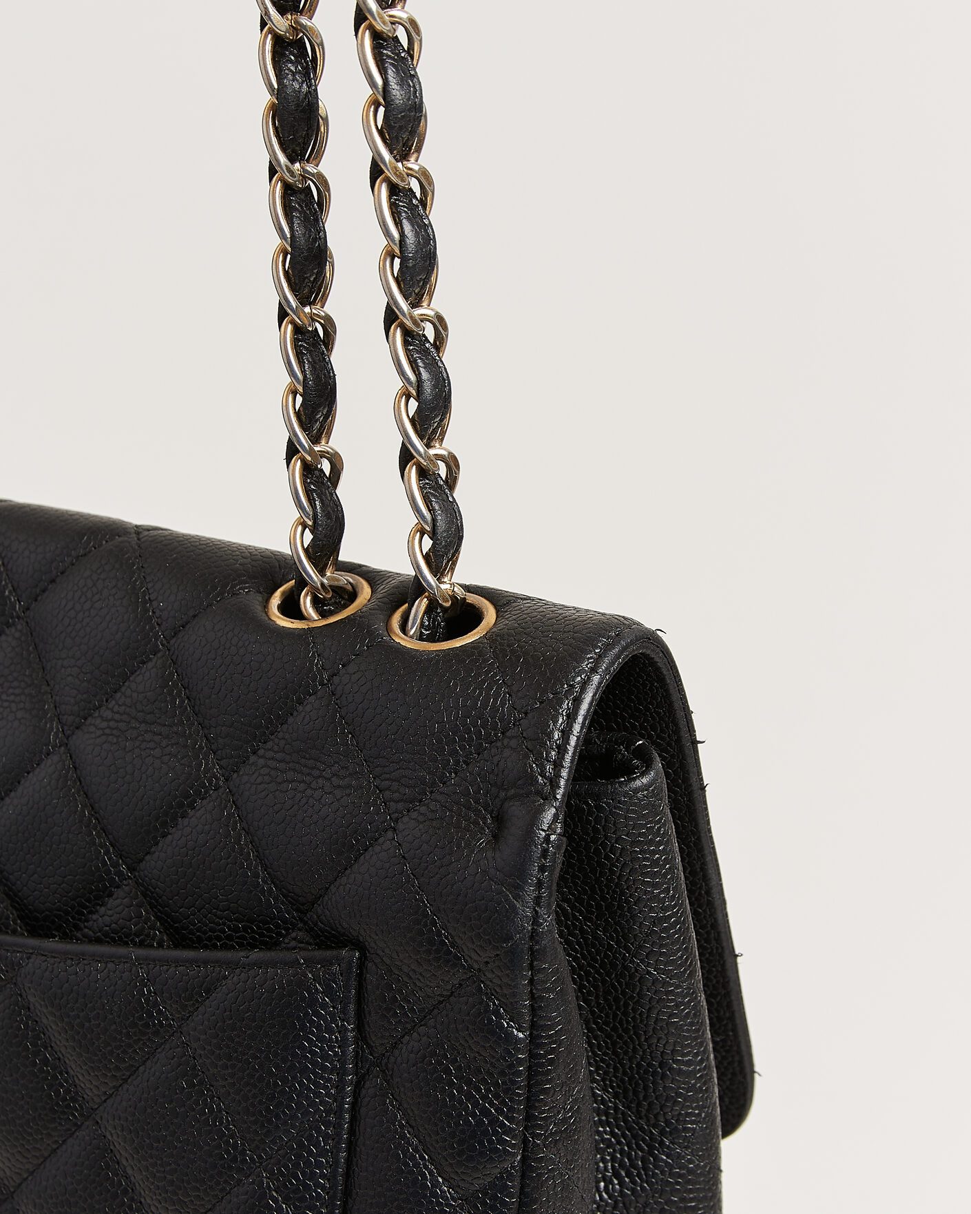 Men | Pre-Owned & Vintage Bags | Chanel Pre-Owned | Classic Jumbo Single Flap Bag Caviar Black