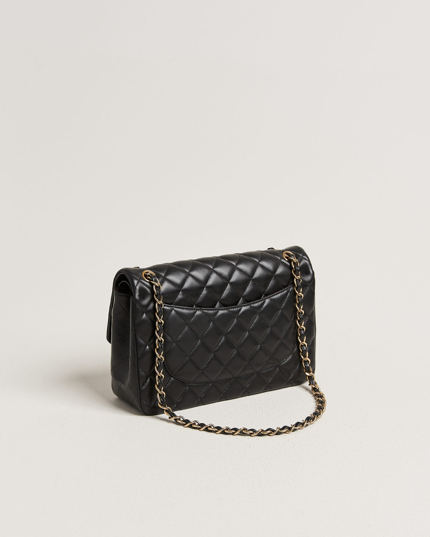 Men | Pre-Owned & Vintage Bags | Chanel Pre-Owned | Classic Jumbo Double Flap Bag Lambskin Black