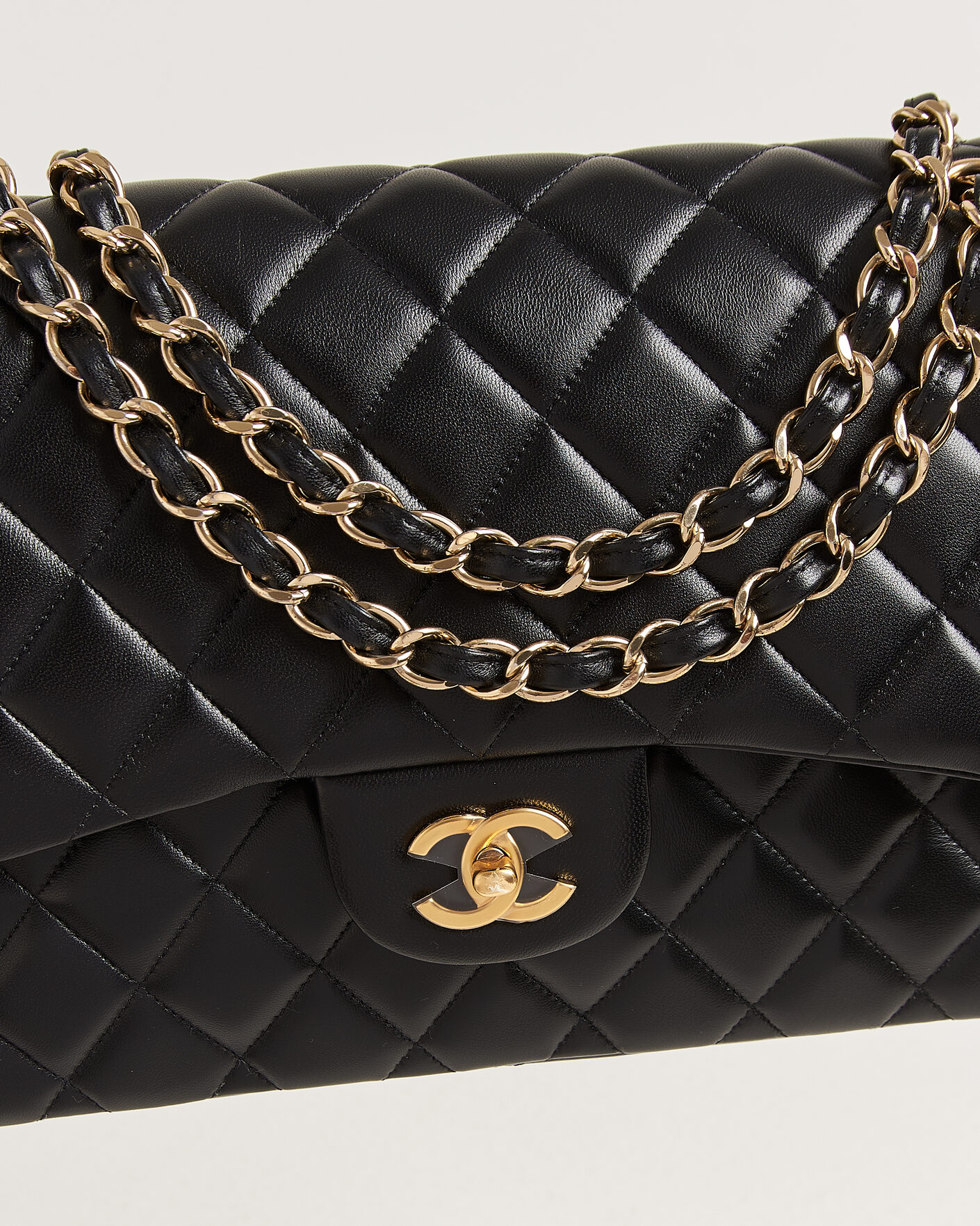Men | Pre-Owned & Vintage Bags | Chanel Pre-Owned | Classic Jumbo Double Flap Bag Lambskin Black