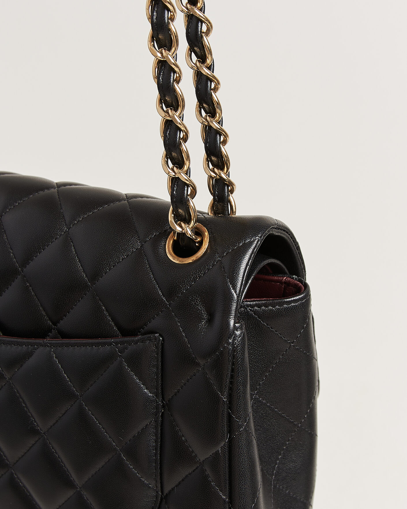 Men | Pre-Owned & Vintage Bags | Chanel Pre-Owned | Classic Jumbo Double Flap Bag Lambskin Black