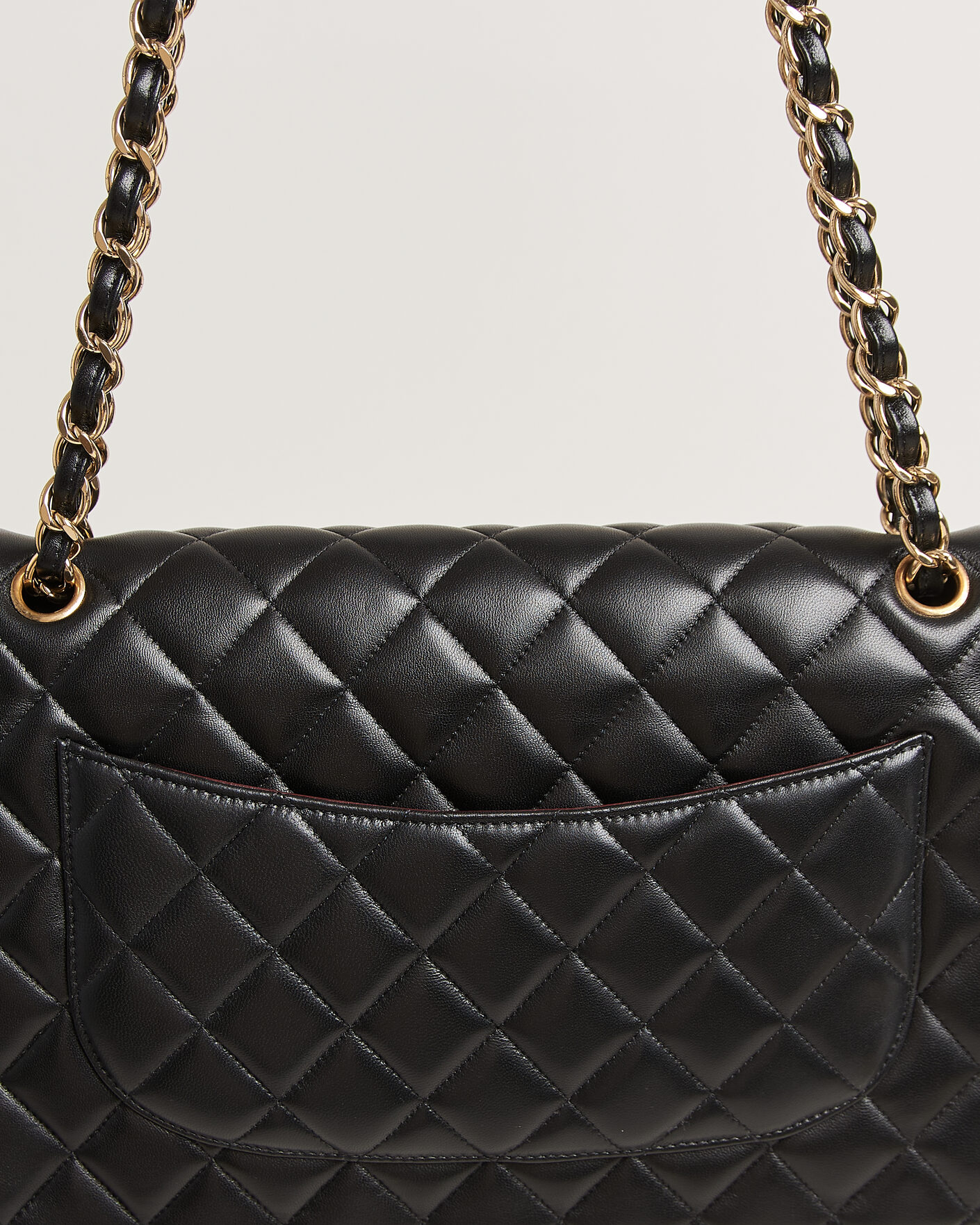 Men | Pre-Owned & Vintage Bags | Chanel Pre-Owned | Classic Jumbo Double Flap Bag Lambskin Black