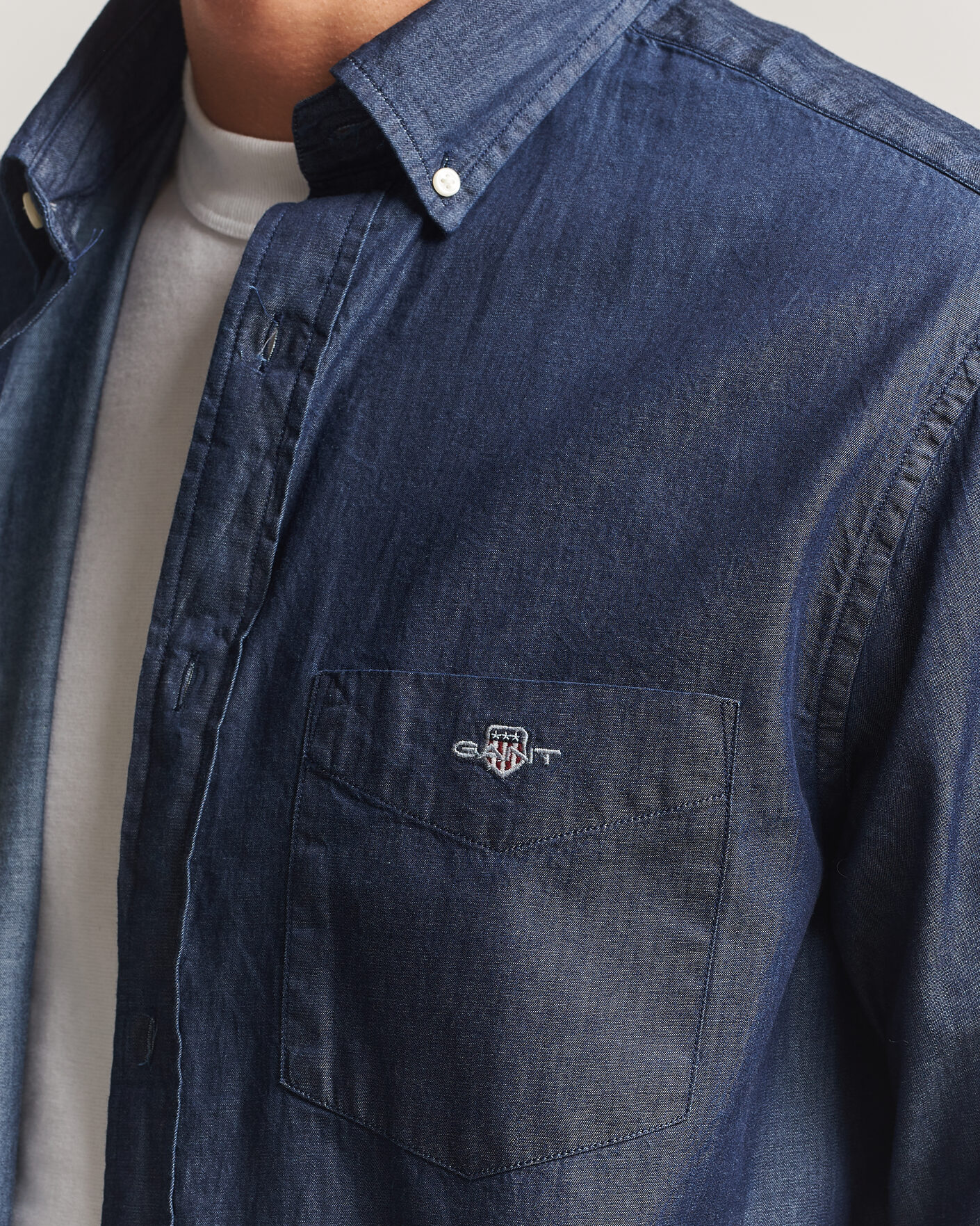 Men | Shirts | Gant | Regular Fit Indigo Shirt Dark Indigo