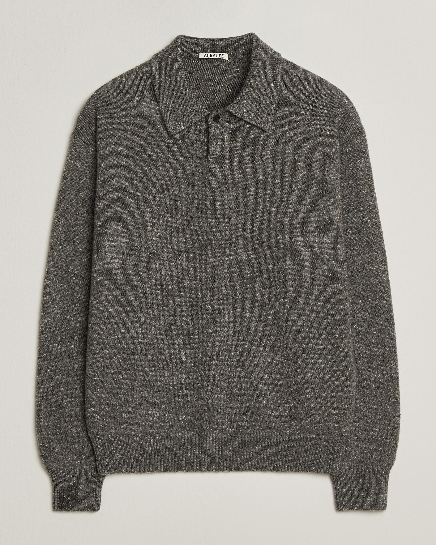 Men | Sweaters & Knitwear | Auralee | Cashmere Nep Knit Polo Mix Gray
