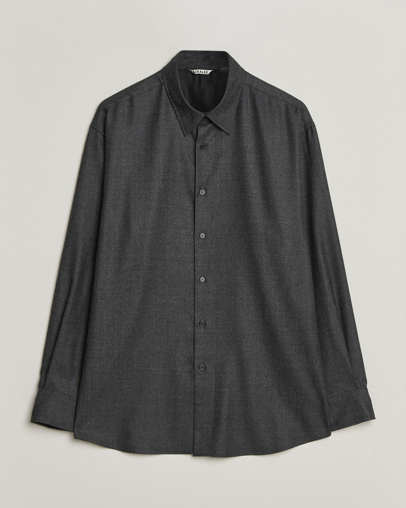 Men | Shirts | Auralee | Super Light Wool Shirt Charcoal