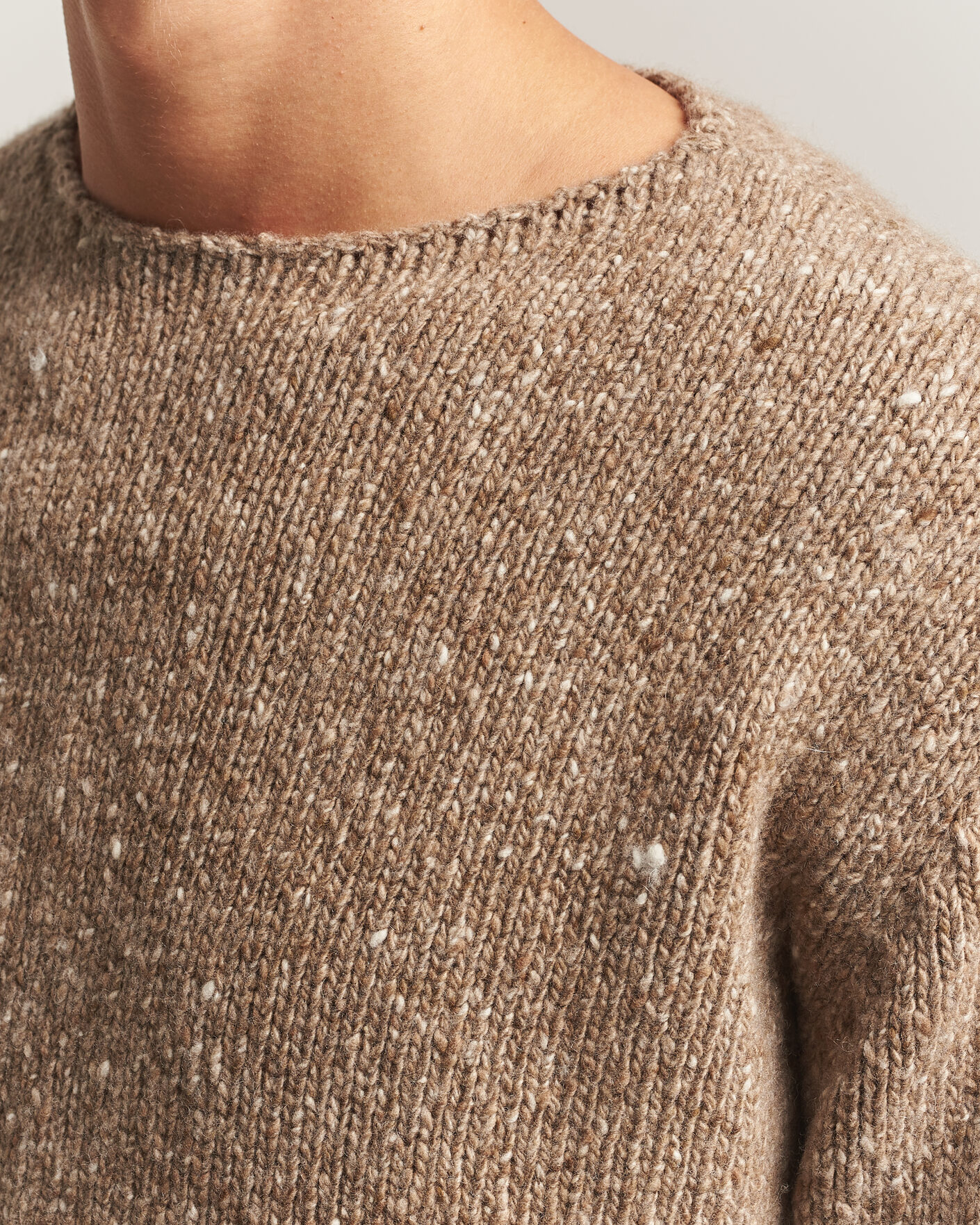 Auralee Homespun Tweed Knit Pullover Top Brown at CareOfCarl.com