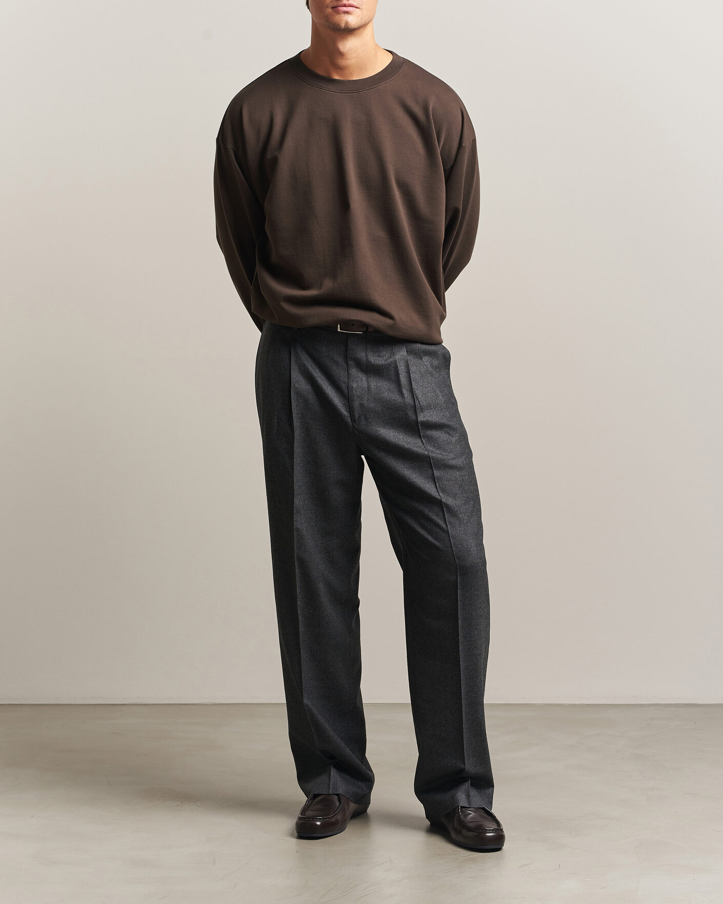Auralee Super High Gauge Sweat Pullover Dark Brown at CareOfCarl.com