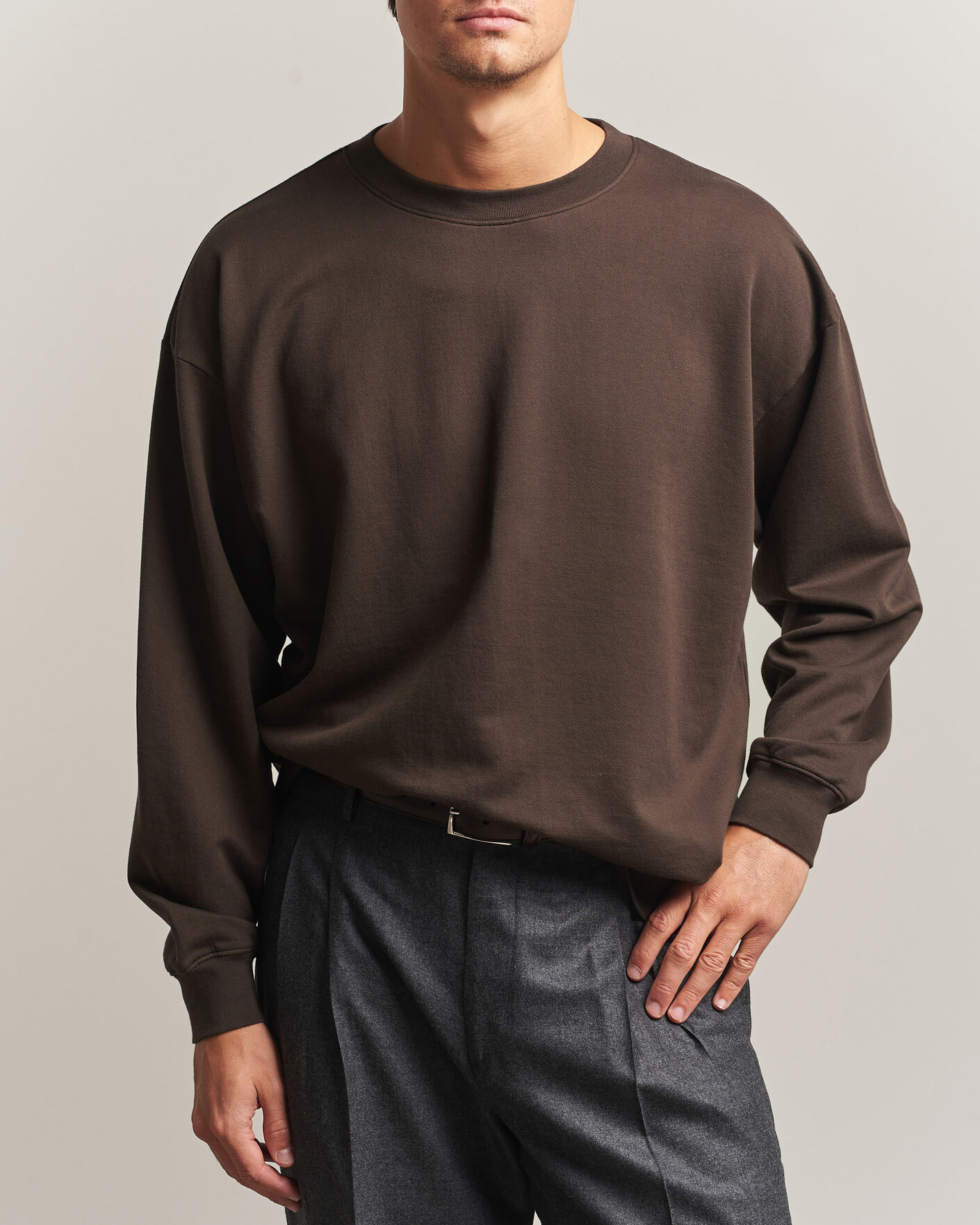 Men | Sweaters & Knitwear | Auralee | Super High Gauge Sweat Pullover Dark Brown