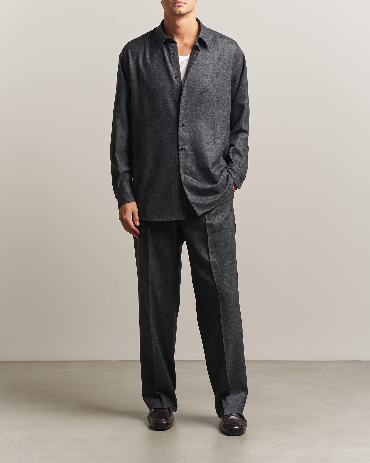 Auralee Super Light Wool Pants Charcoal at CareOfCarl.com