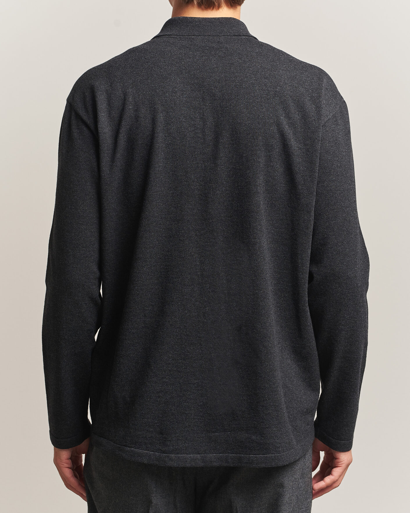Men | Sweaters & Knitwear | Auralee | High Twist Wool Knit Shirt Cardigan Charcoal