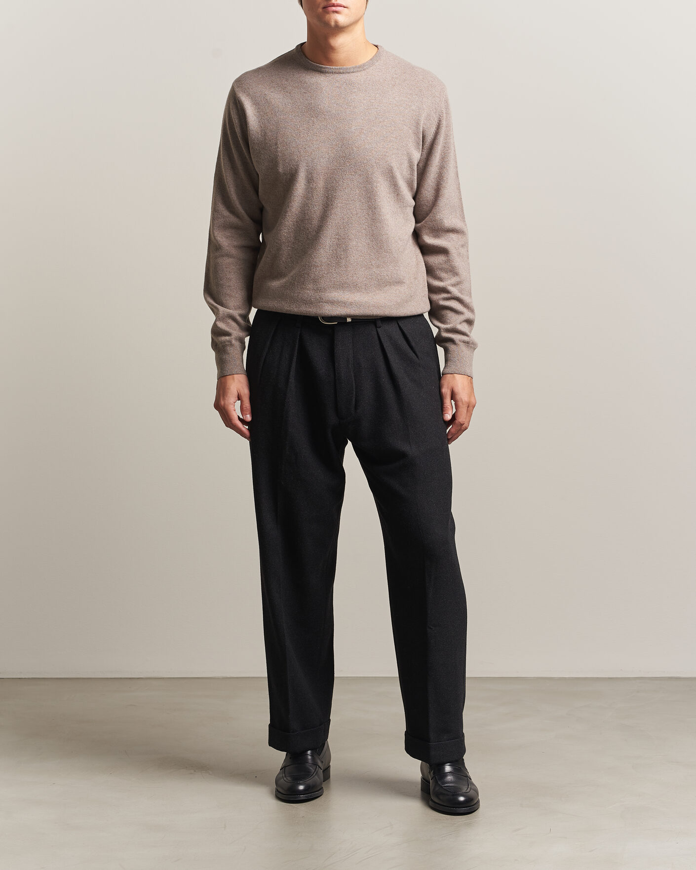 Men | Sweaters & Knitwear | Morgano | Wool/Cashmere Crewneck Walnut