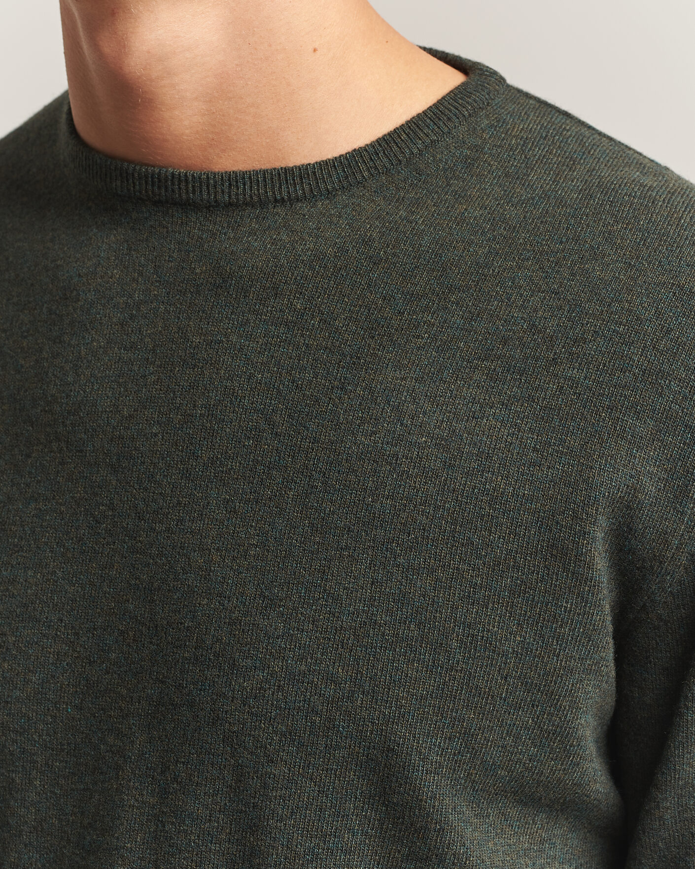 Men | Sweaters & Knitwear | Morgano | Wool/Cashmere Crewneck Dark Green
