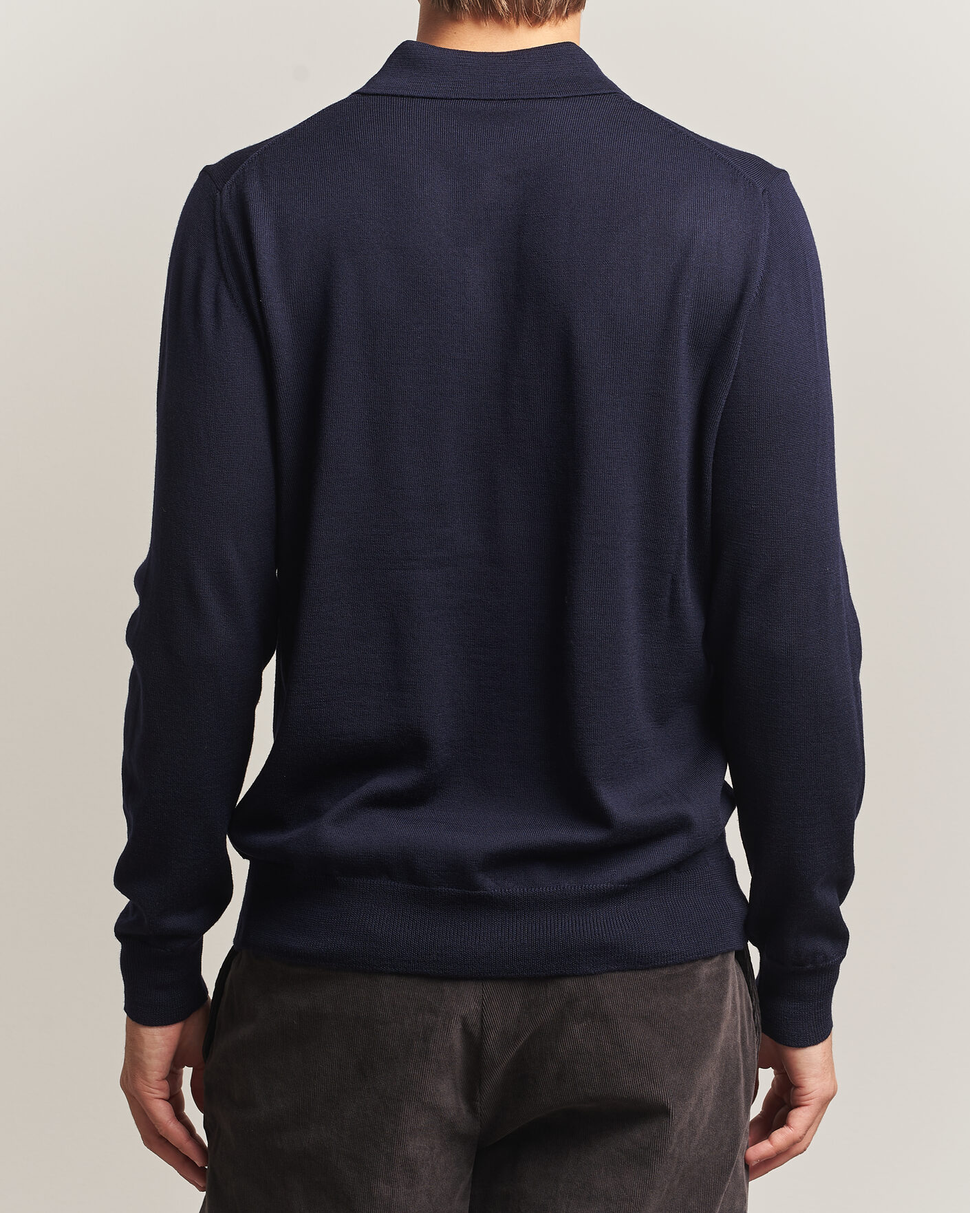 Men | Sweaters & Knitwear | Morgano | Extra Fine Merino Wool Polo Navy
