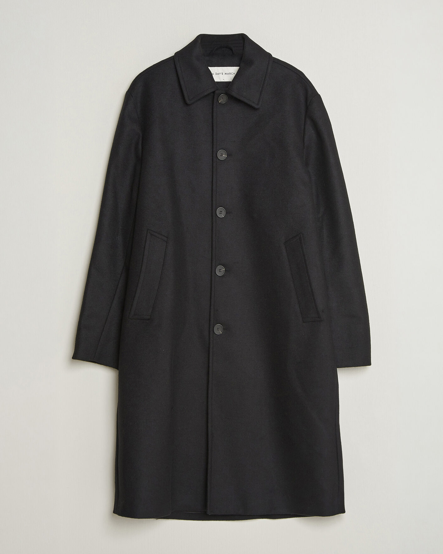 Men | Coats & Jackets | A Day's March | Shamrock Wool Car Coat Black
