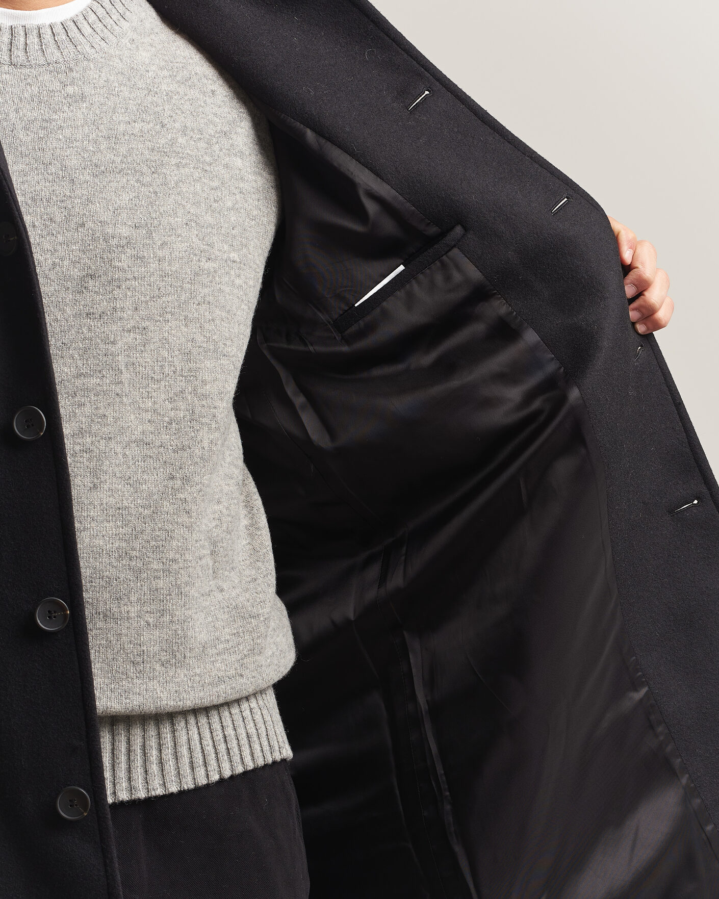 Men | Coats & Jackets | A Day's March | Shamrock Wool Car Coat Black