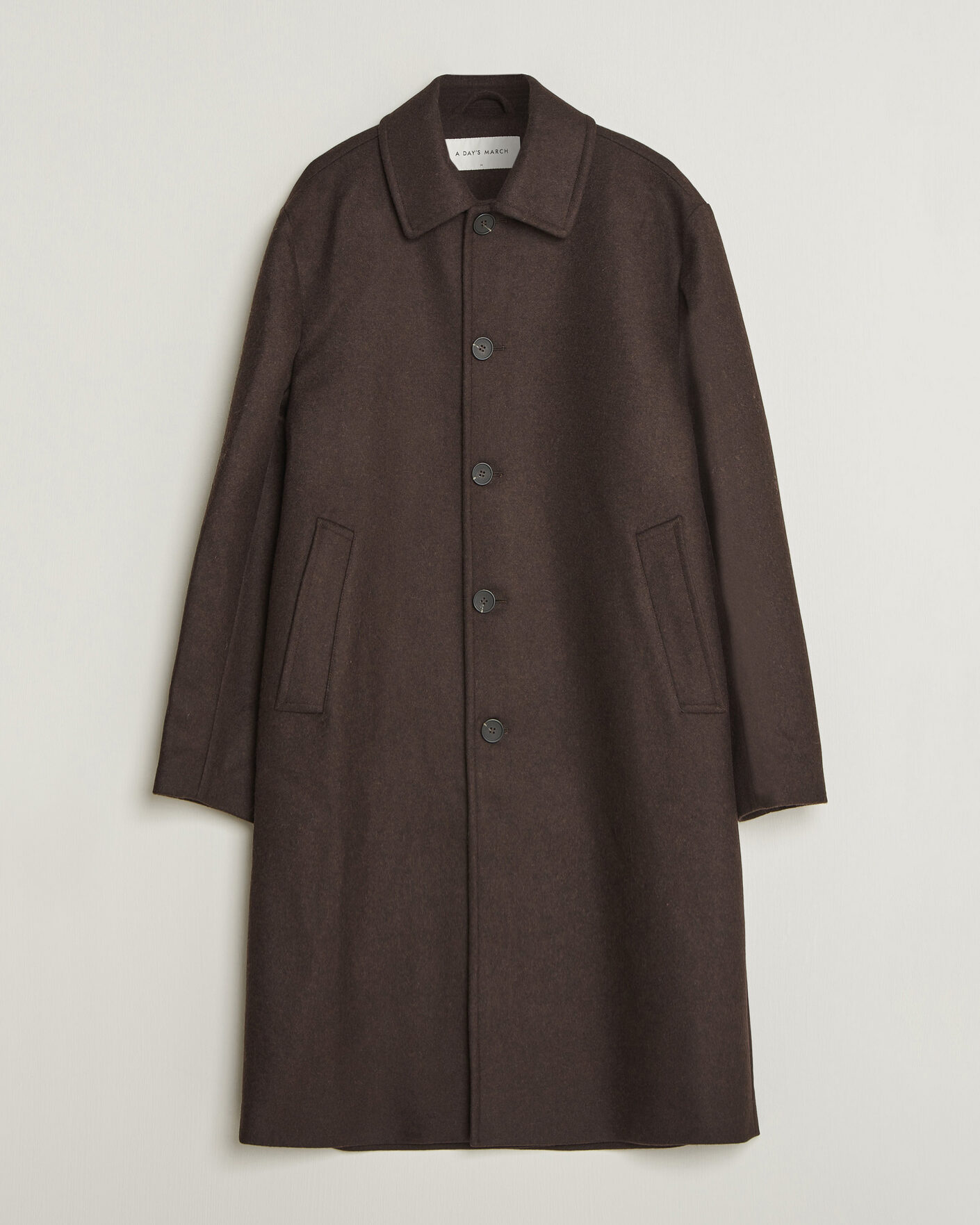 Men | Coats & Jackets | A Day's March | Shamrock Wool Car Coat Dark Brown