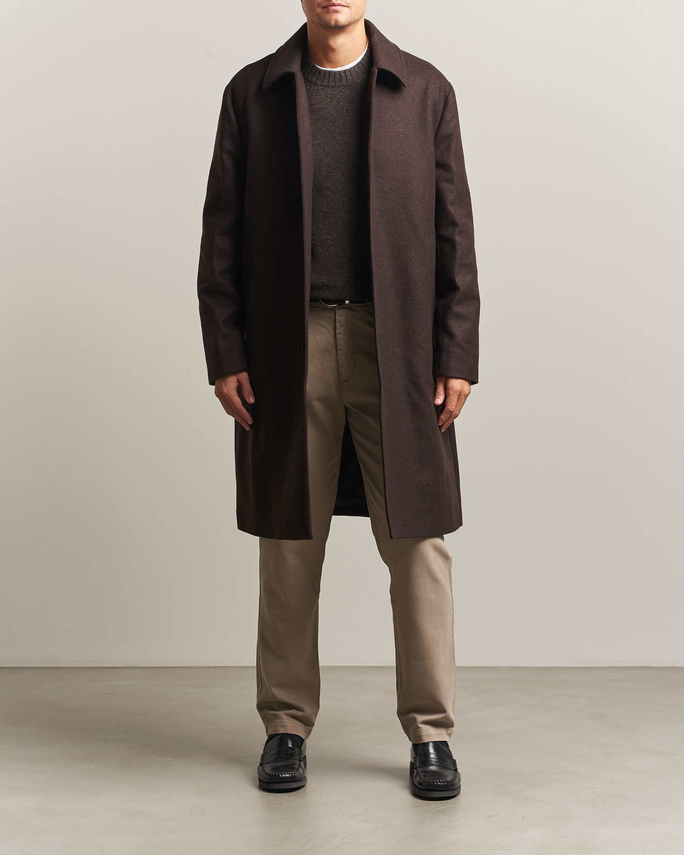 Men | Coats & Jackets | A Day's March | Shamrock Wool Car Coat Dark Brown