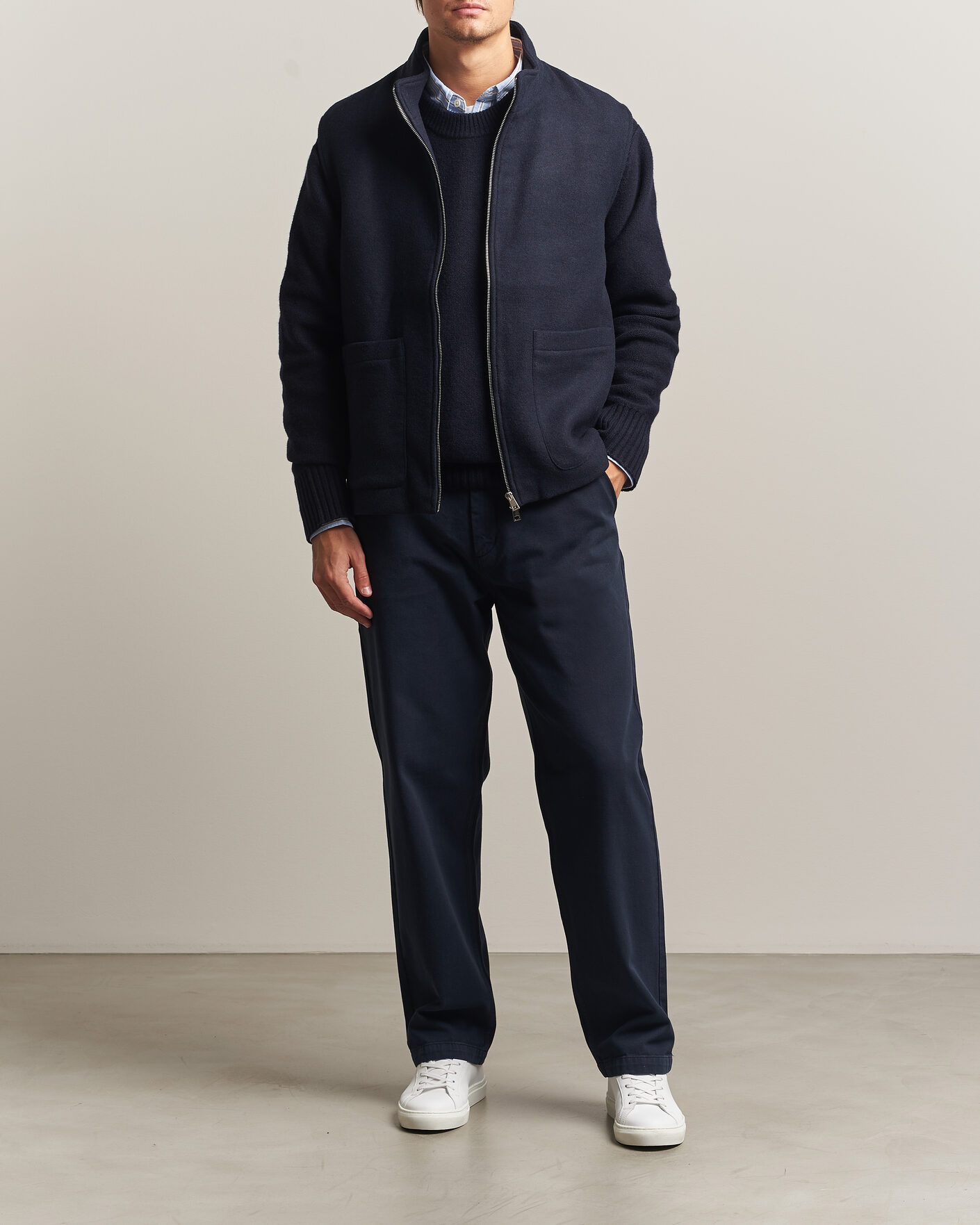 Men | Gilets | A Day's March | Canora Lined Wool Vest Navy