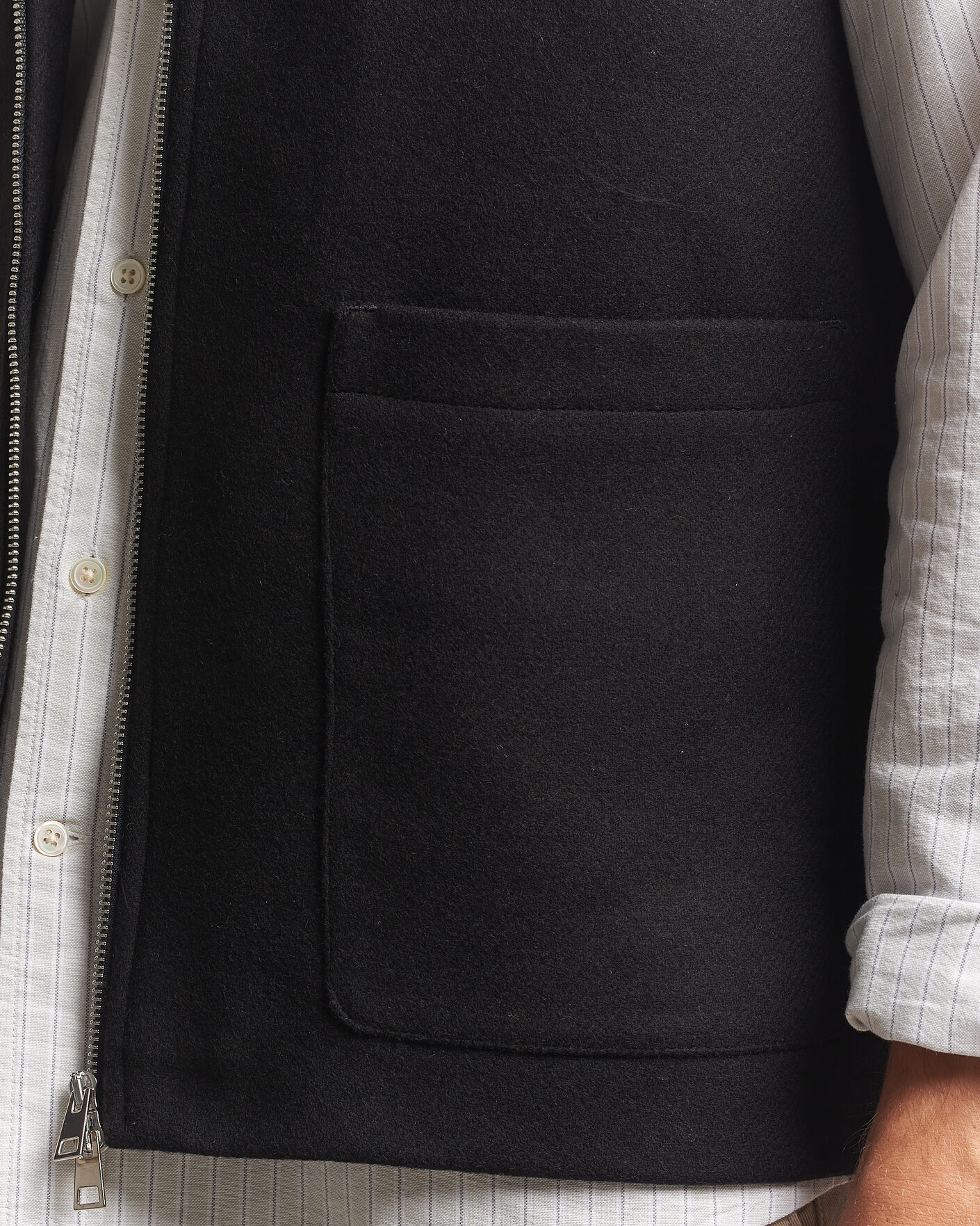 Men | Gilets | A Day's March | Canora Lined Wool Vest Black