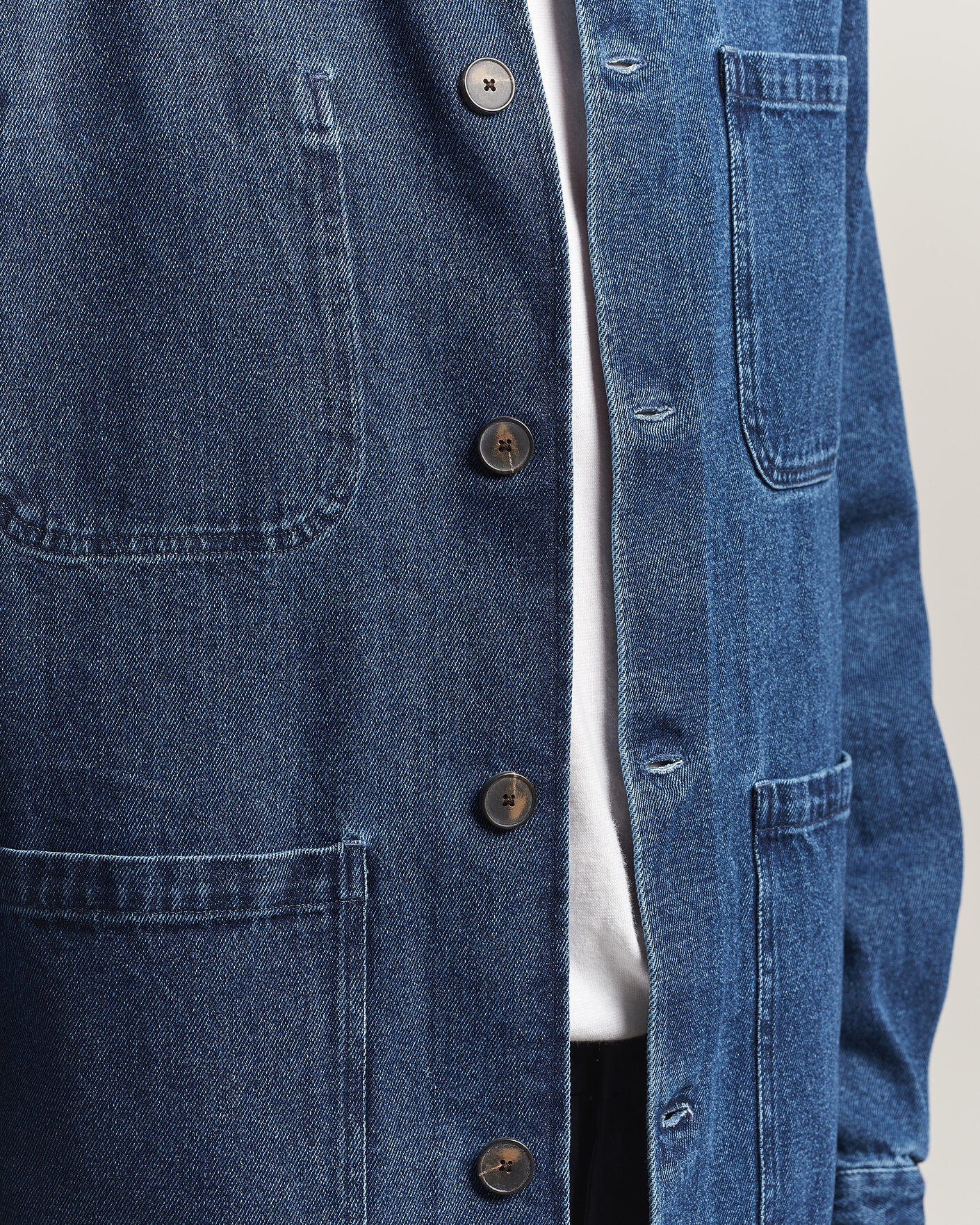 Men | Shirts | A Day's March | Algot Denim Overshirt Dark Blue Wash