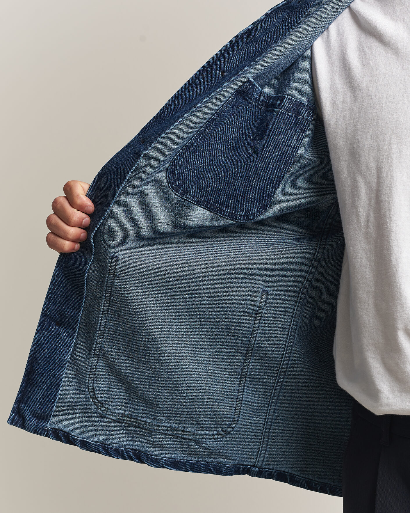 Men | Shirts | A Day's March | Algot Denim Overshirt Dark Blue Wash