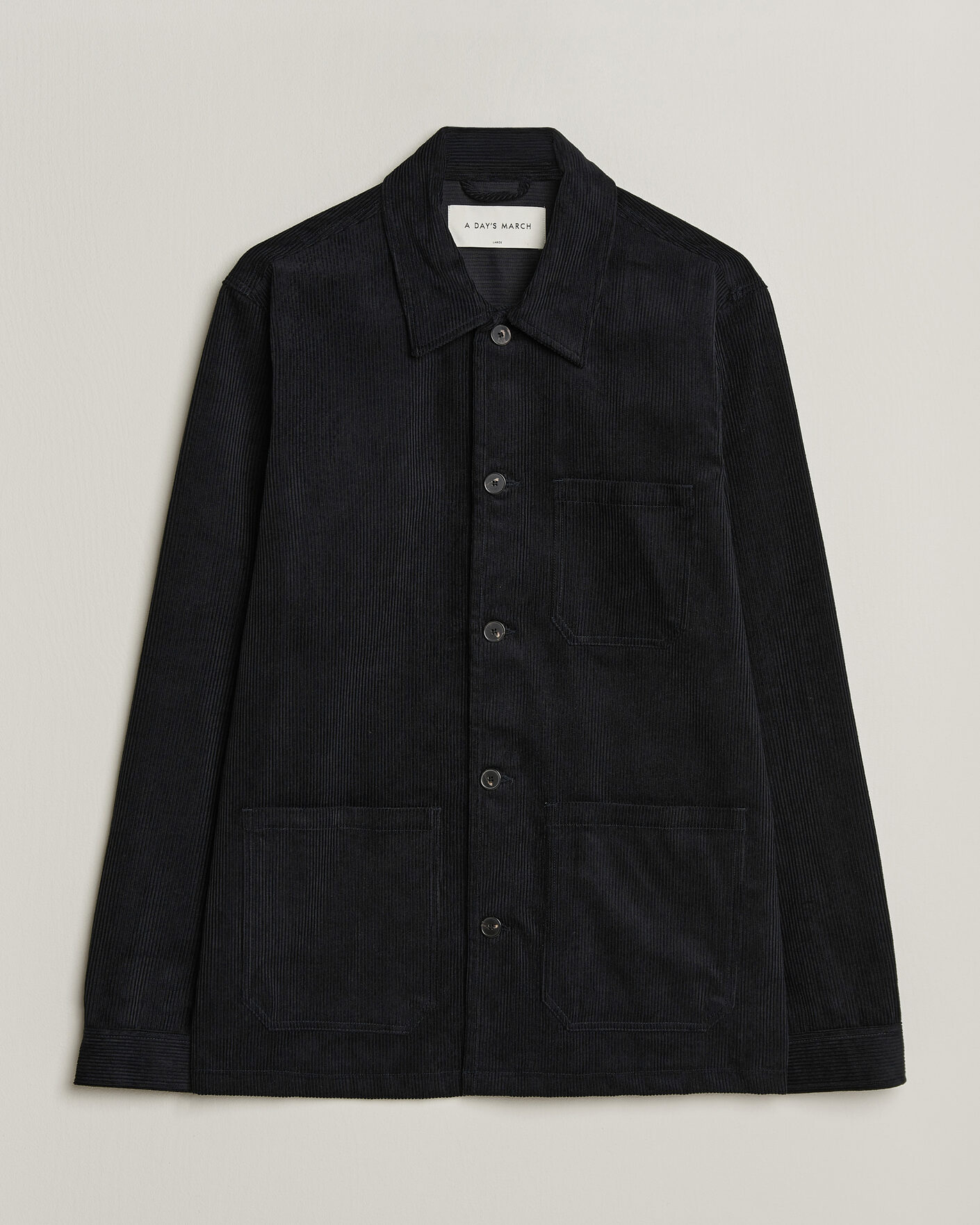 Men | Shirts | A Day's March | Original Corduroy Overshirt Black