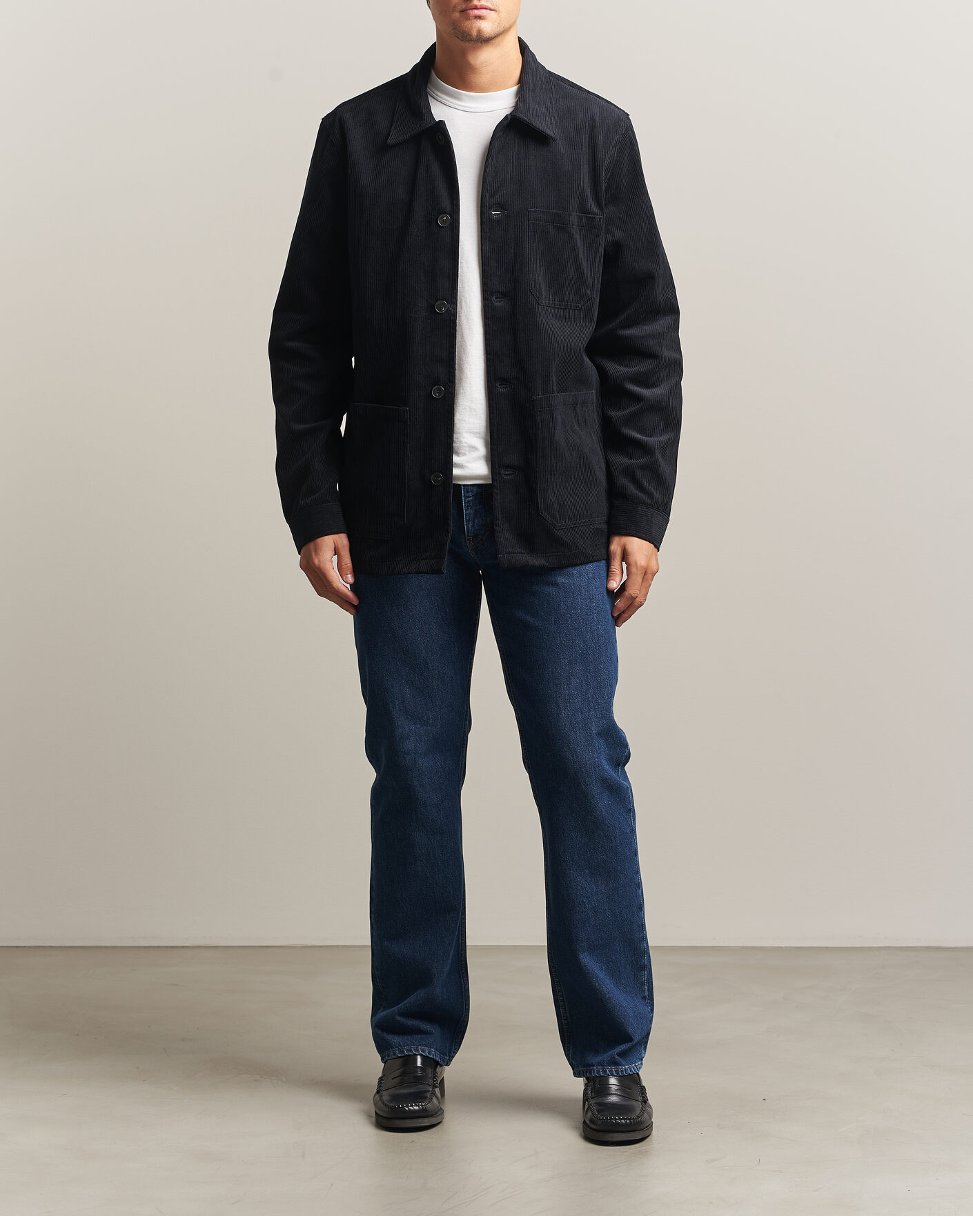 Men | Shirts | A Day's March | Original Corduroy Overshirt Black