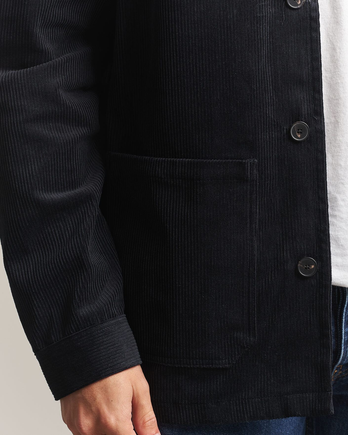 Men | Shirts | A Day's March | Original Corduroy Overshirt Black