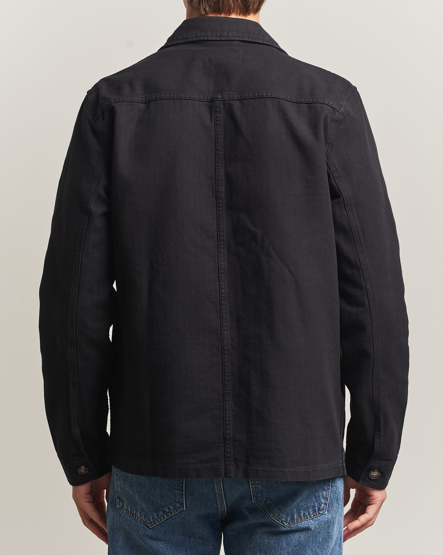 Men | Shirts | A Day's March | Original Herringbone Overshirt Black