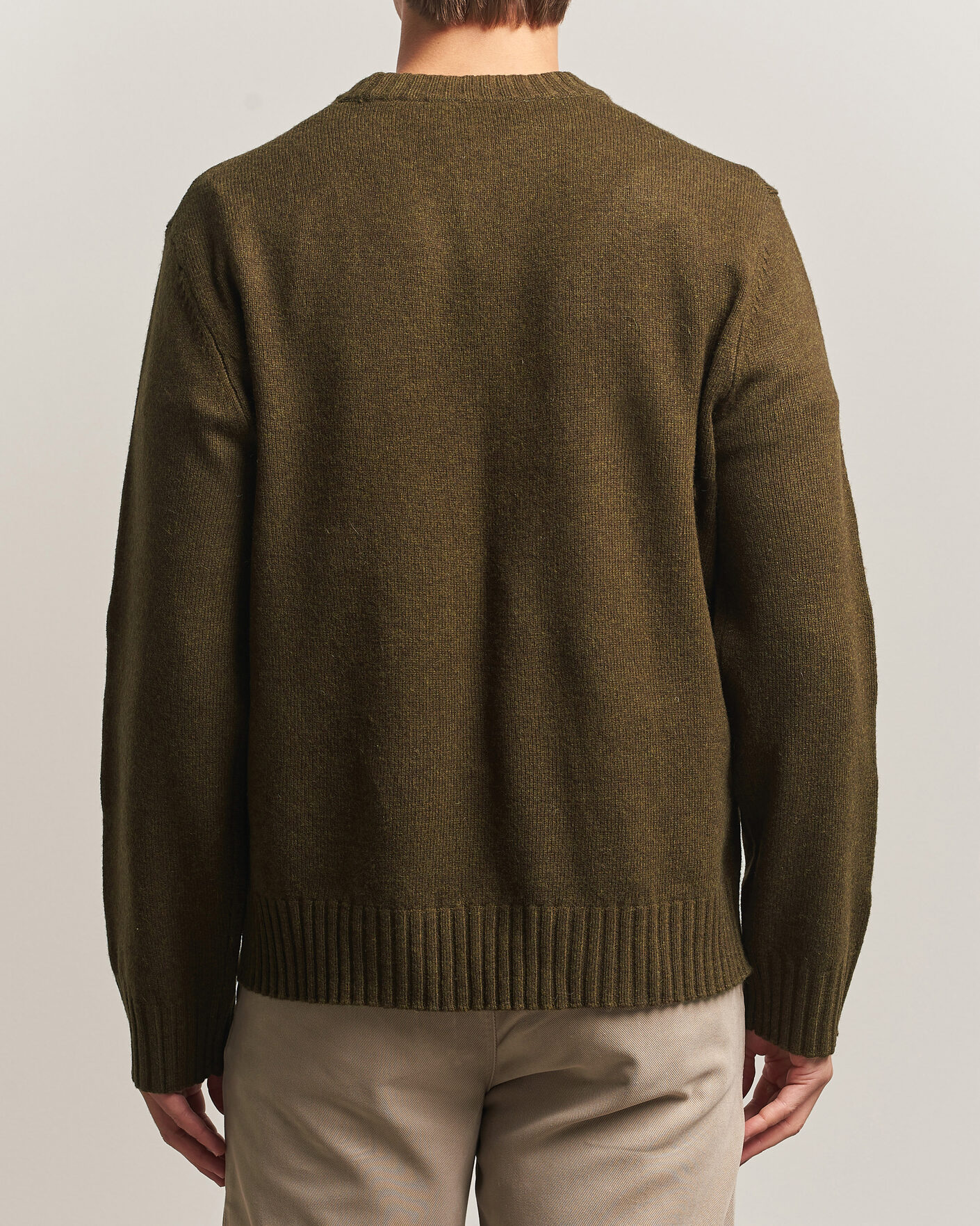 Men | Sweaters & Knitwear | A Day's March | Marlow Lambswool Sweater Forest Green