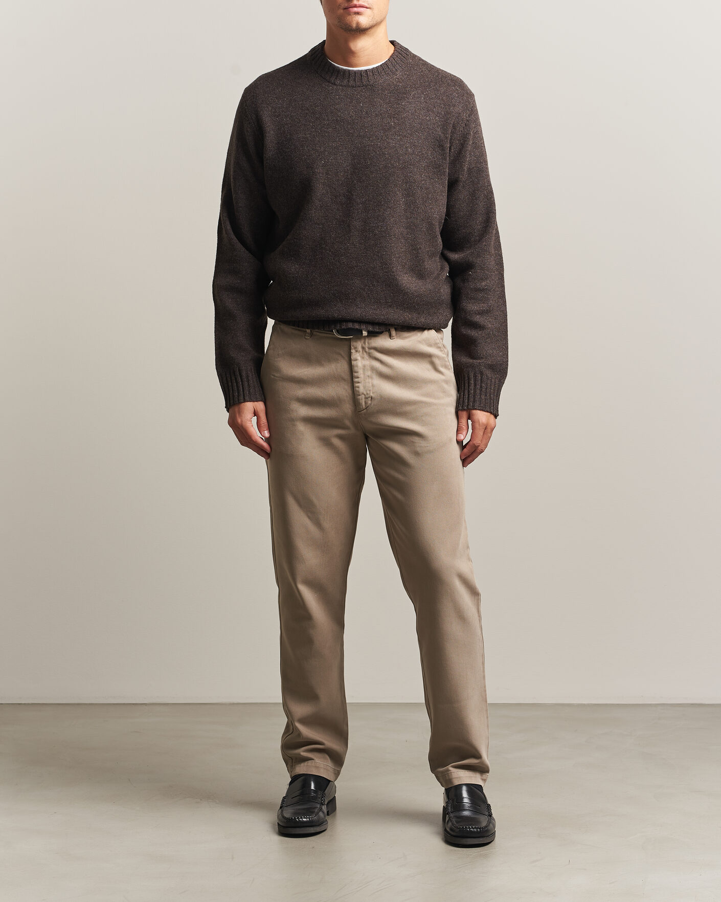 Men | Sweaters & Knitwear | A Day's March | Marlow Lambswool Sweater Dark Brown