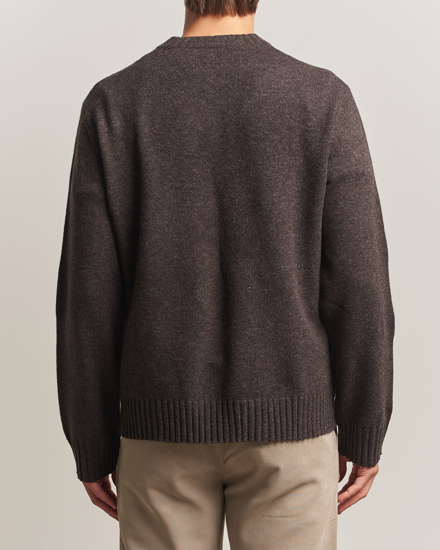 Men | Sweaters & Knitwear | A Day's March | Marlow Lambswool Sweater Dark Brown